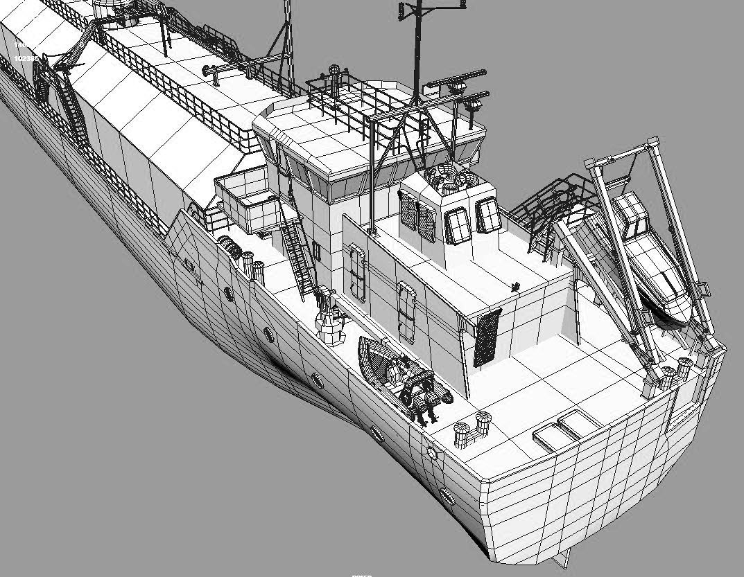 LIQUEFIED GAS CARRIER 1500  Low-poly 3D model_7