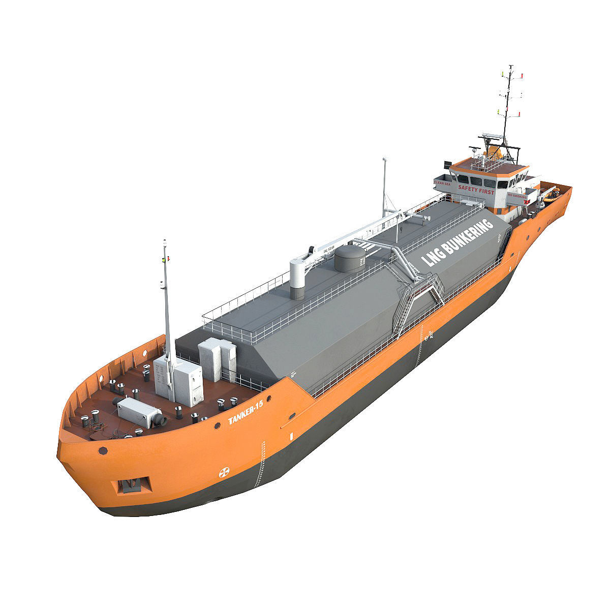 LIQUEFIED GAS CARRIER 1500  Low-poly 3D model_0