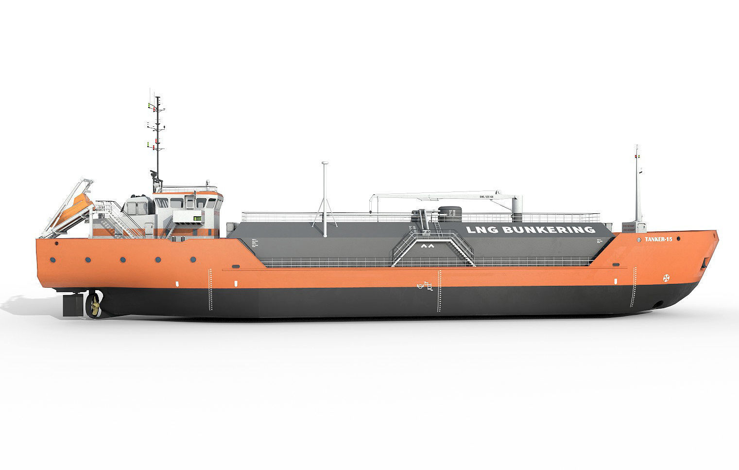 LIQUEFIED GAS CARRIER 1500  Low-poly 3D model_2