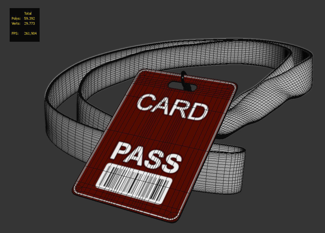 Lanyard Card 3D model_4
