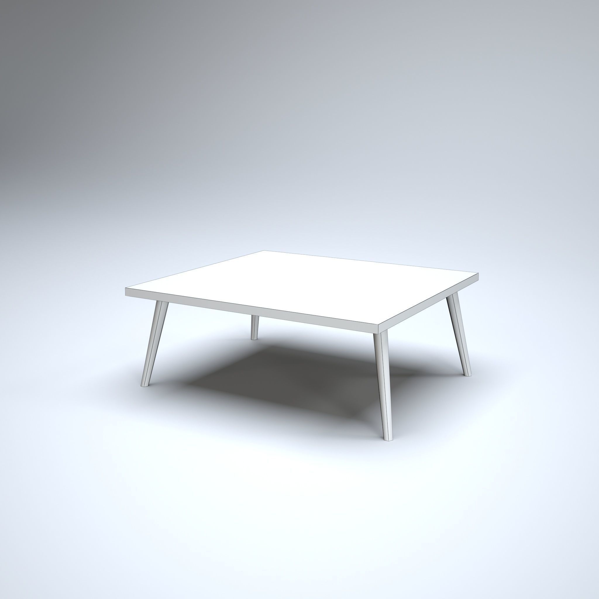 Modern Table Low-poly 3D model_7