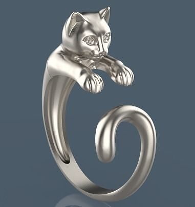 cat Ring Silver Gold  Print 3D print model