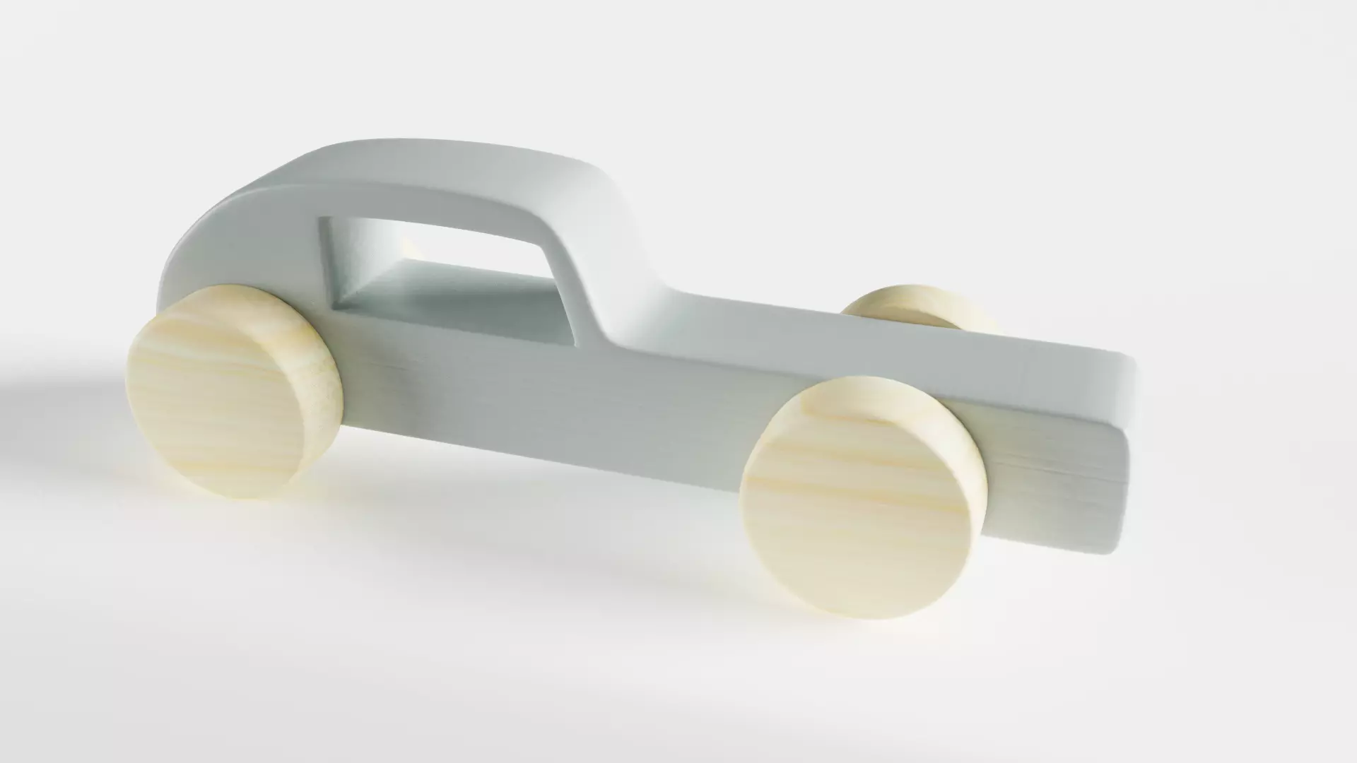 Wooden Toy Car Low-poly 3D model