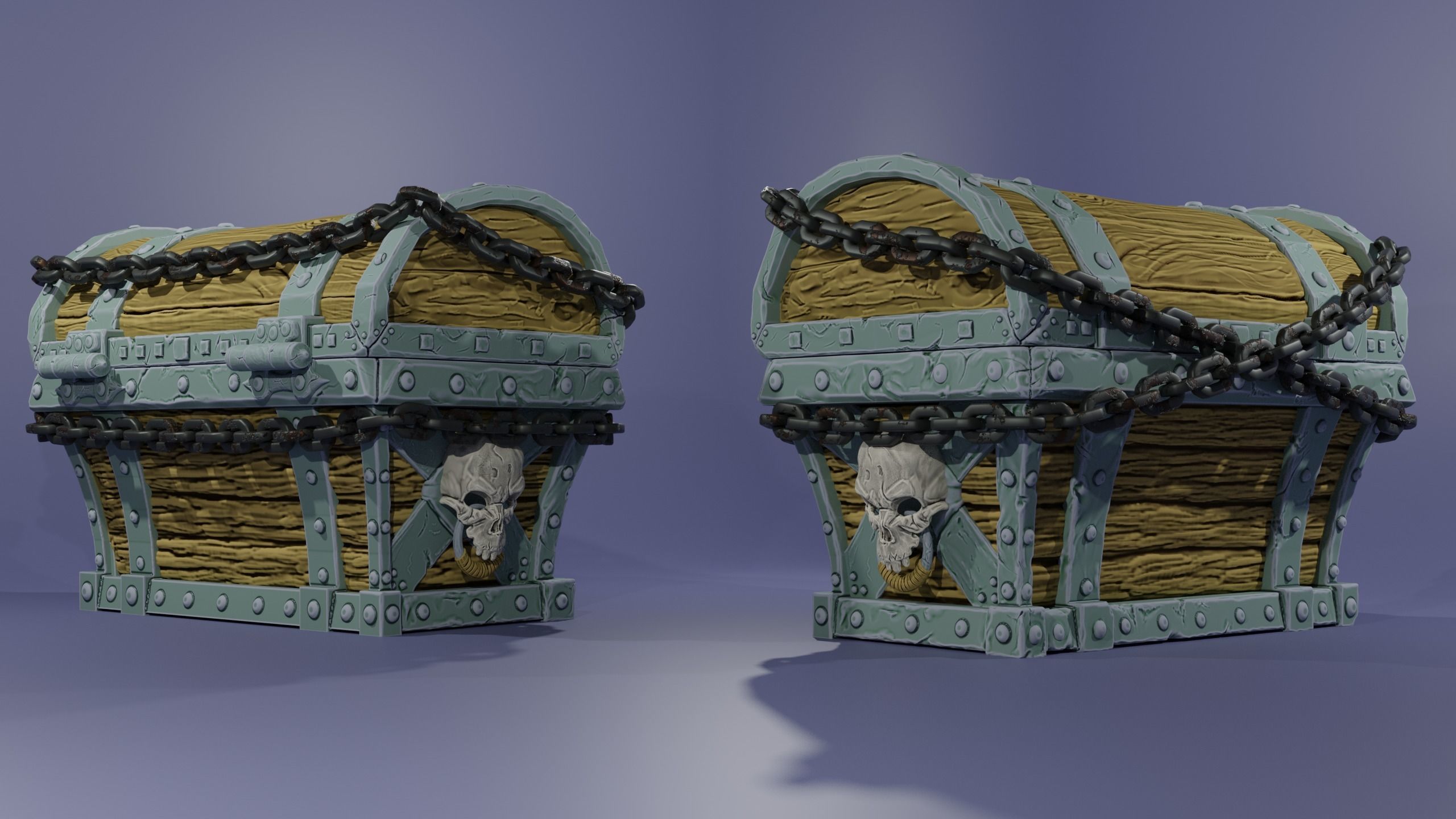Chest treasure 3D model_2