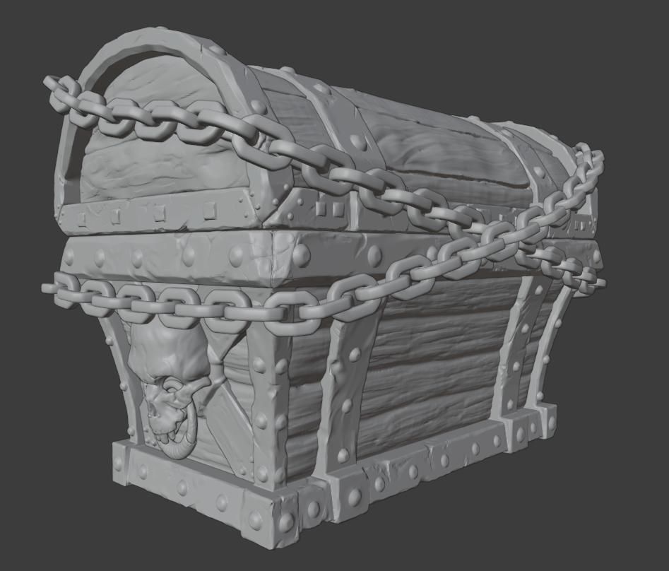 Chest treasure 3D model_3