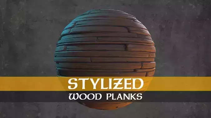 Stylized Wood Planks - PBR Material Texture - Game Ready