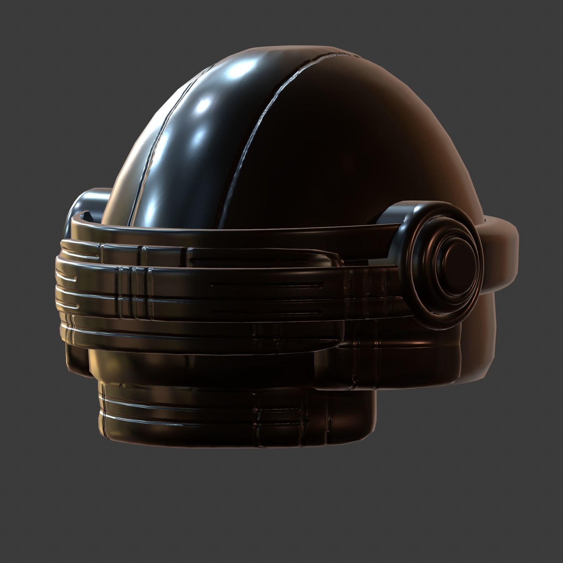 Gas mask helmet futuristic 3d model scifi Low-poly  Low-poly 3D model_3