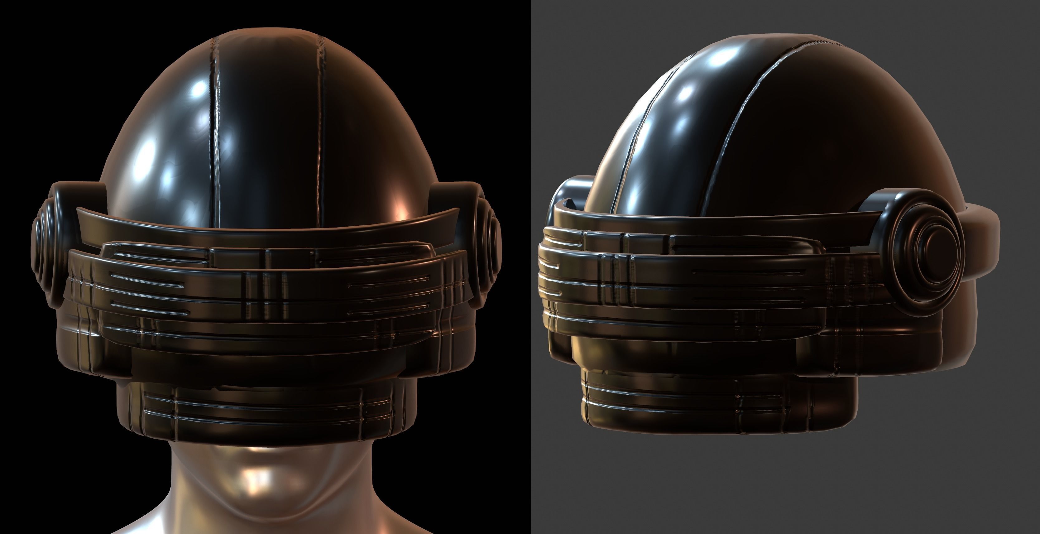 Gas mask helmet futuristic 3d model scifi Low-poly