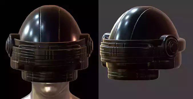 Gas mask helmet futuristic 3d model scifi Low-poly  Low-poly 3D model