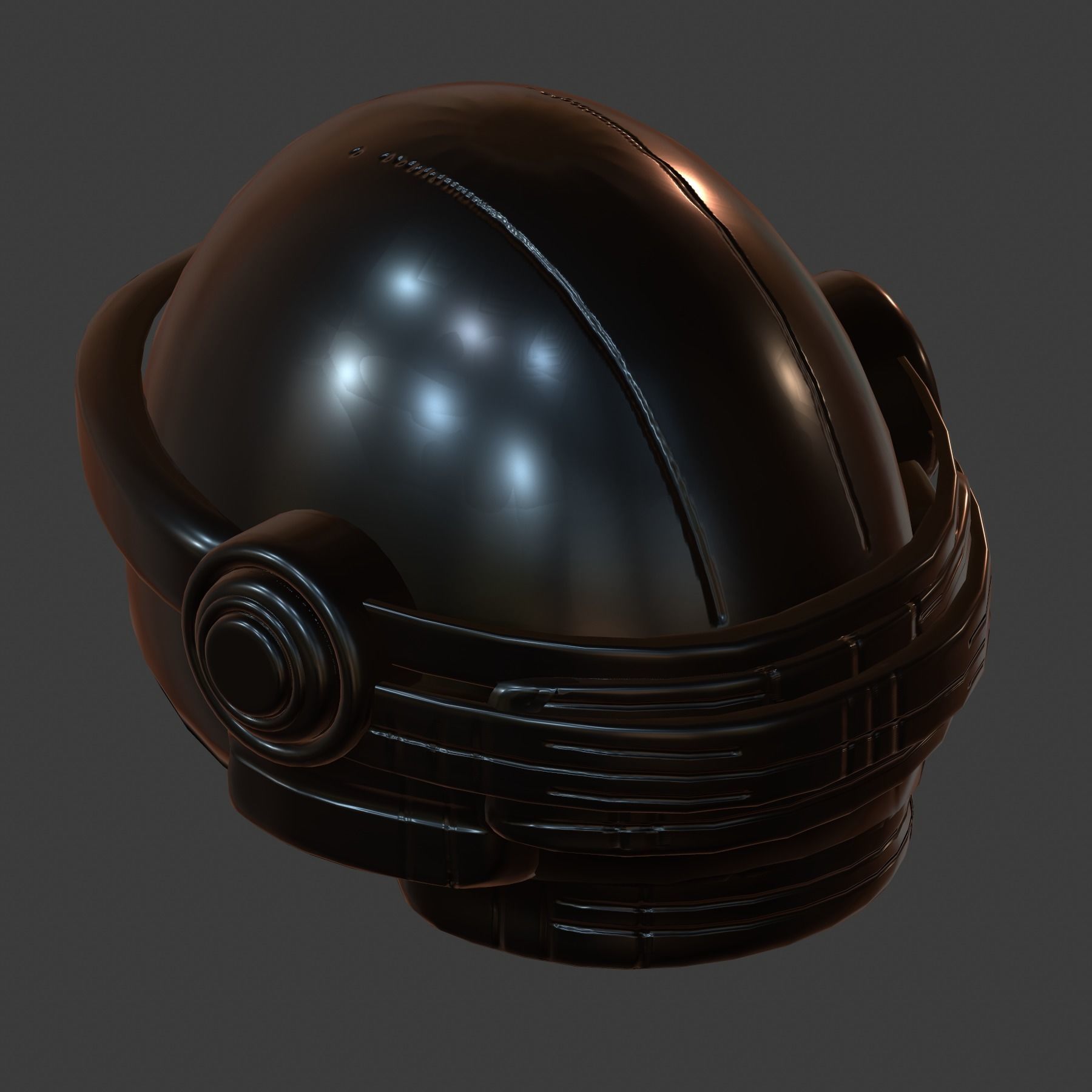 Gas mask helmet futuristic 3d model scifi Low-poly  Low-poly 3D model_5