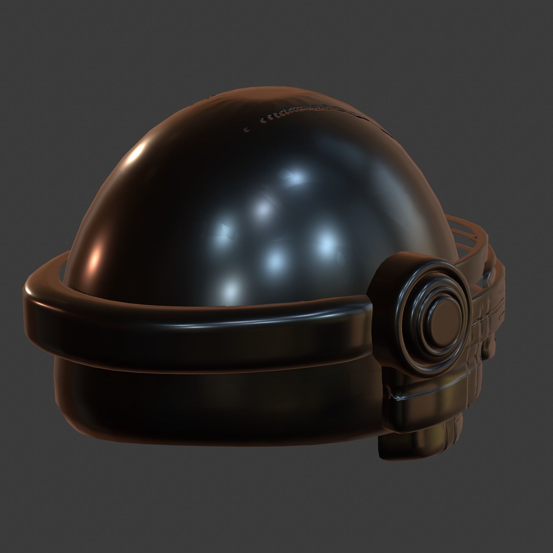 Gas mask helmet futuristic 3d model scifi Low-poly  Low-poly 3D model_6