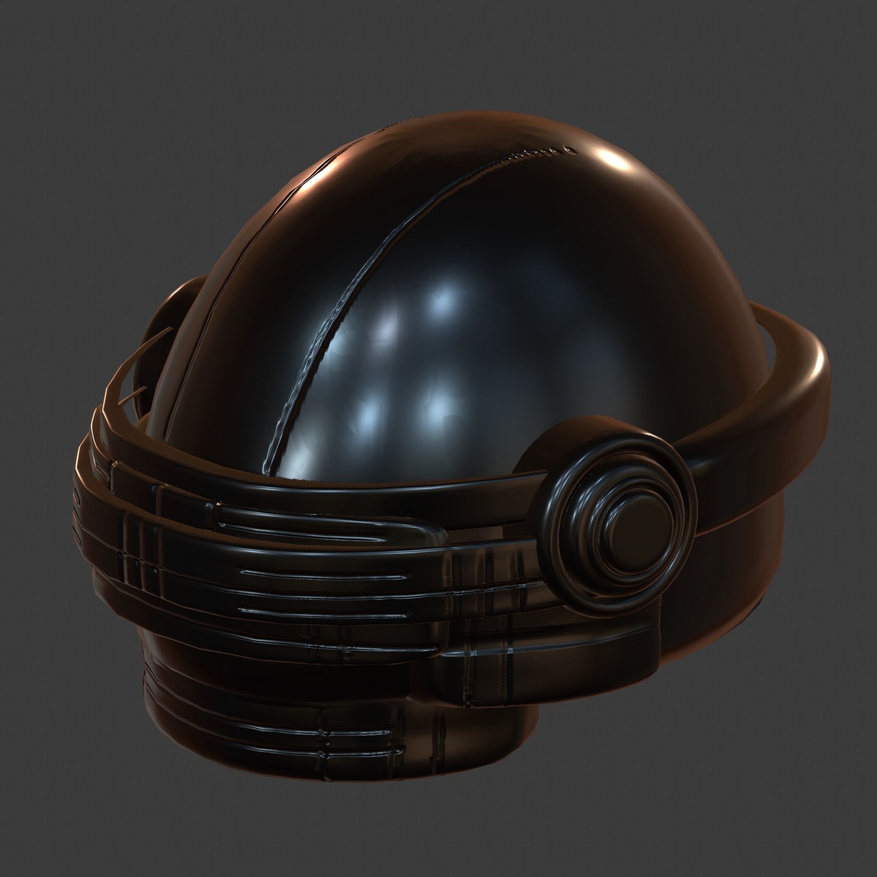 Gas mask helmet futuristic 3d model scifi Low-poly  Low-poly 3D model_7