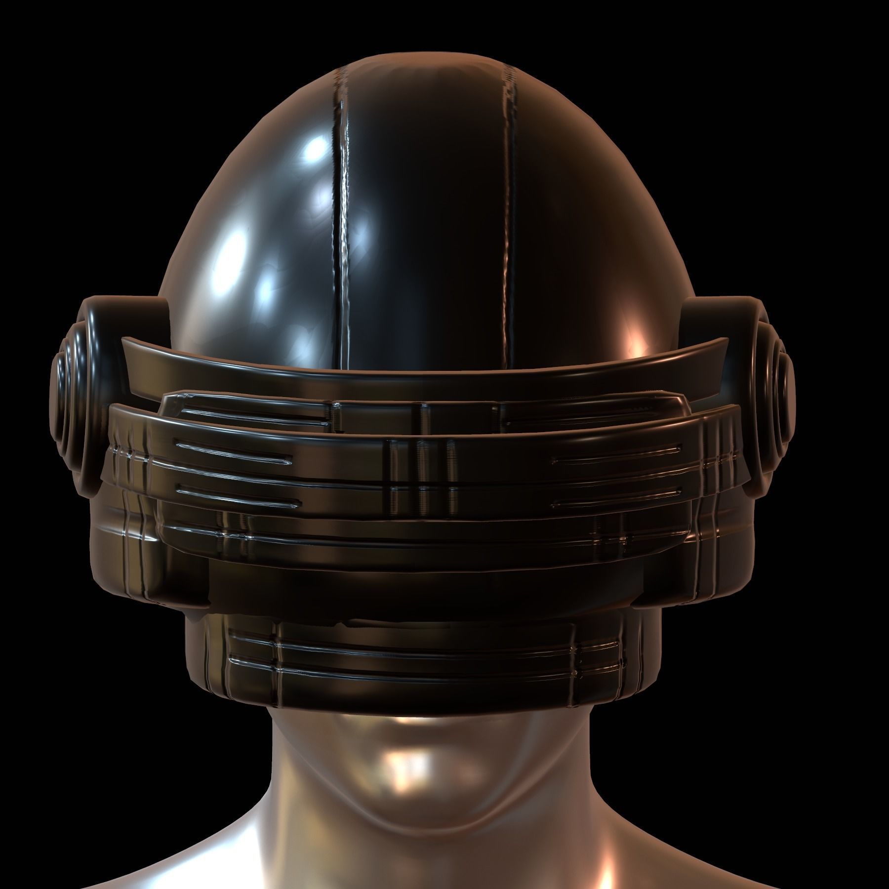 Gas mask helmet futuristic 3d model scifi Low-poly  Low-poly 3D model_1