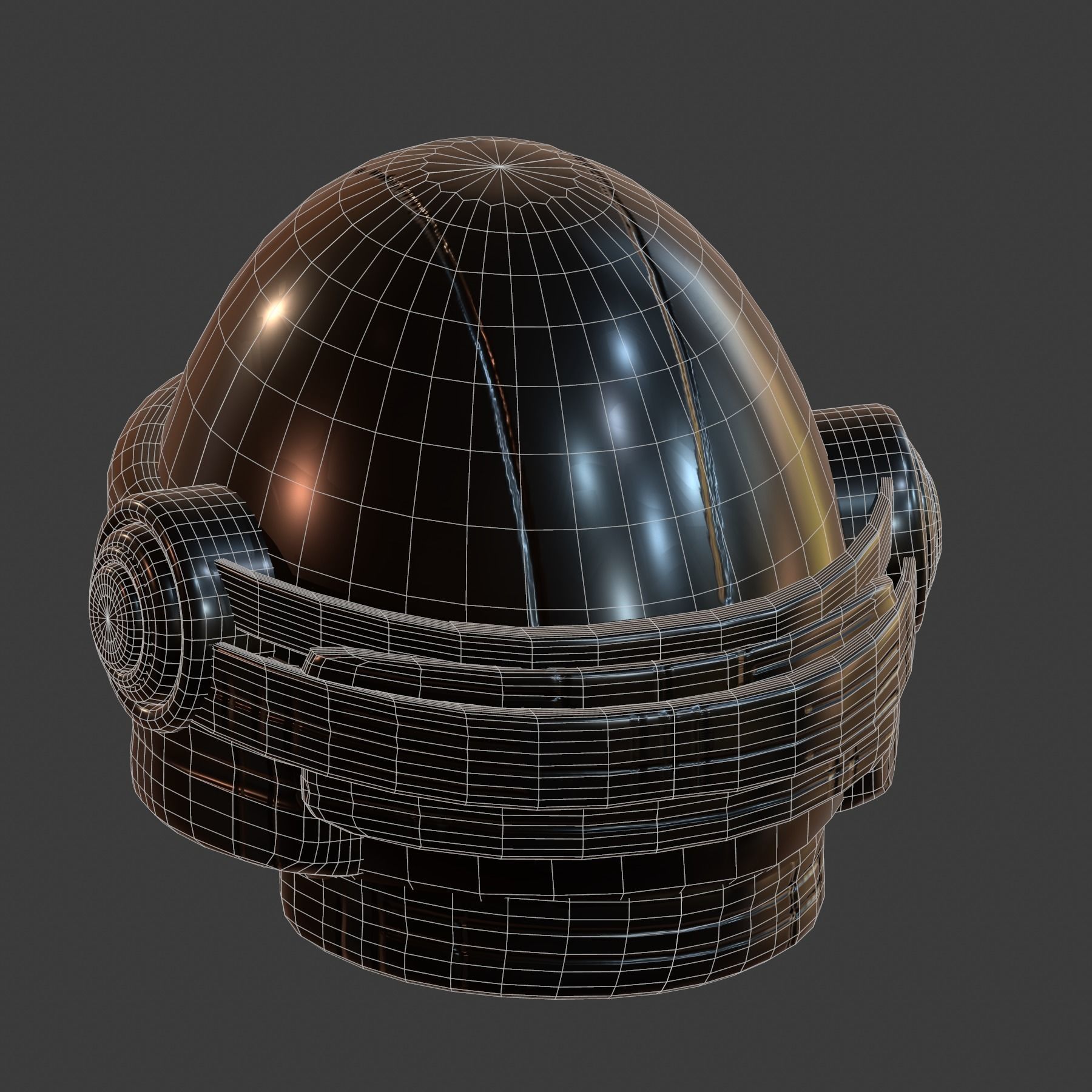 Gas mask helmet futuristic 3d model scifi Low-poly  Low-poly 3D model_9