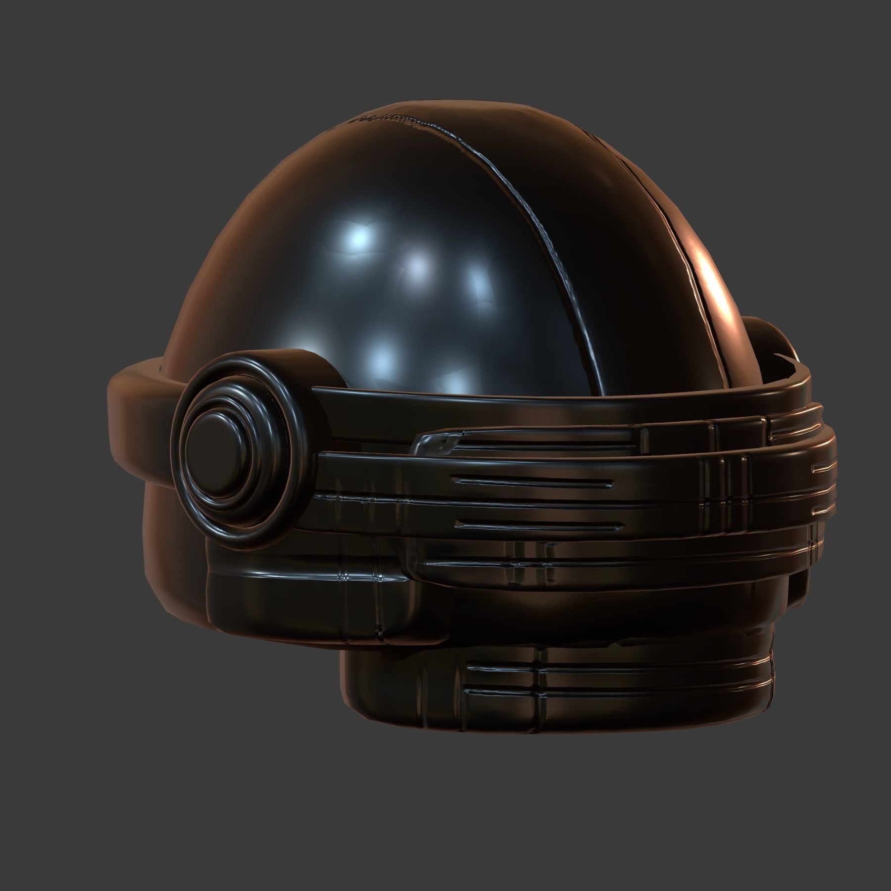 Gas mask helmet futuristic 3d model scifi Low-poly  Low-poly 3D model_4