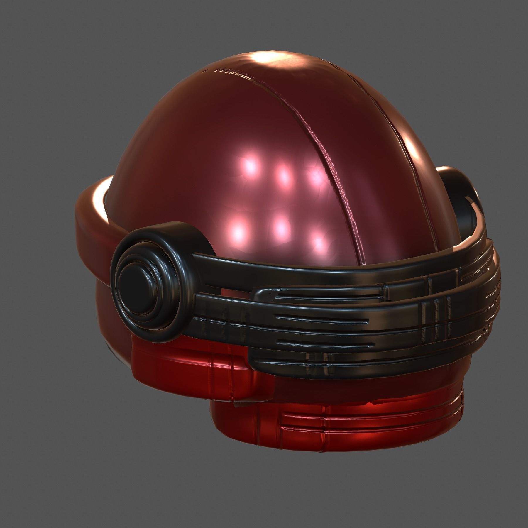 Gas mask helmet 3d model pbr scifi Low-poly  Low-poly 3D model_5