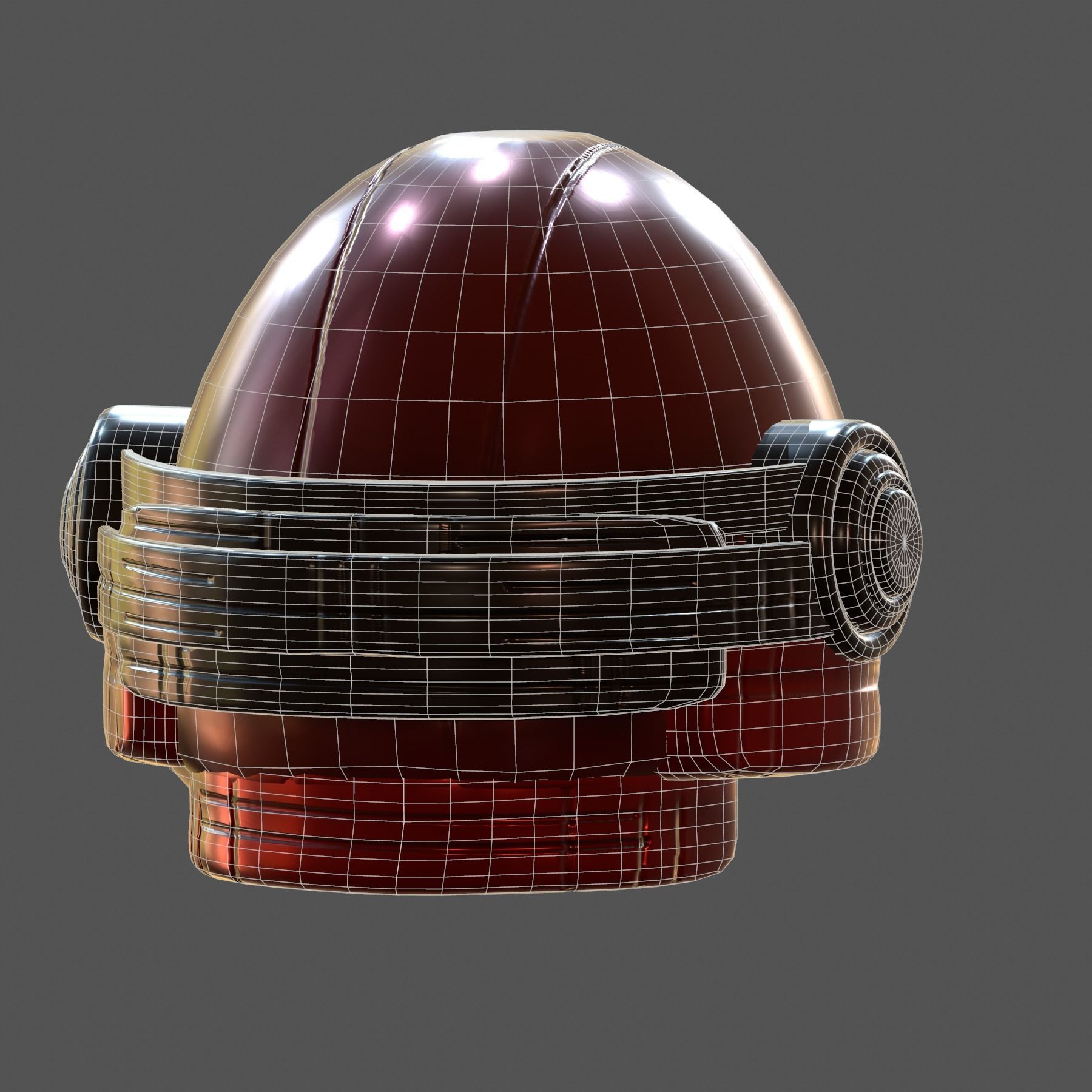 Gas mask helmet 3d model pbr scifi Low-poly  Low-poly 3D model_7