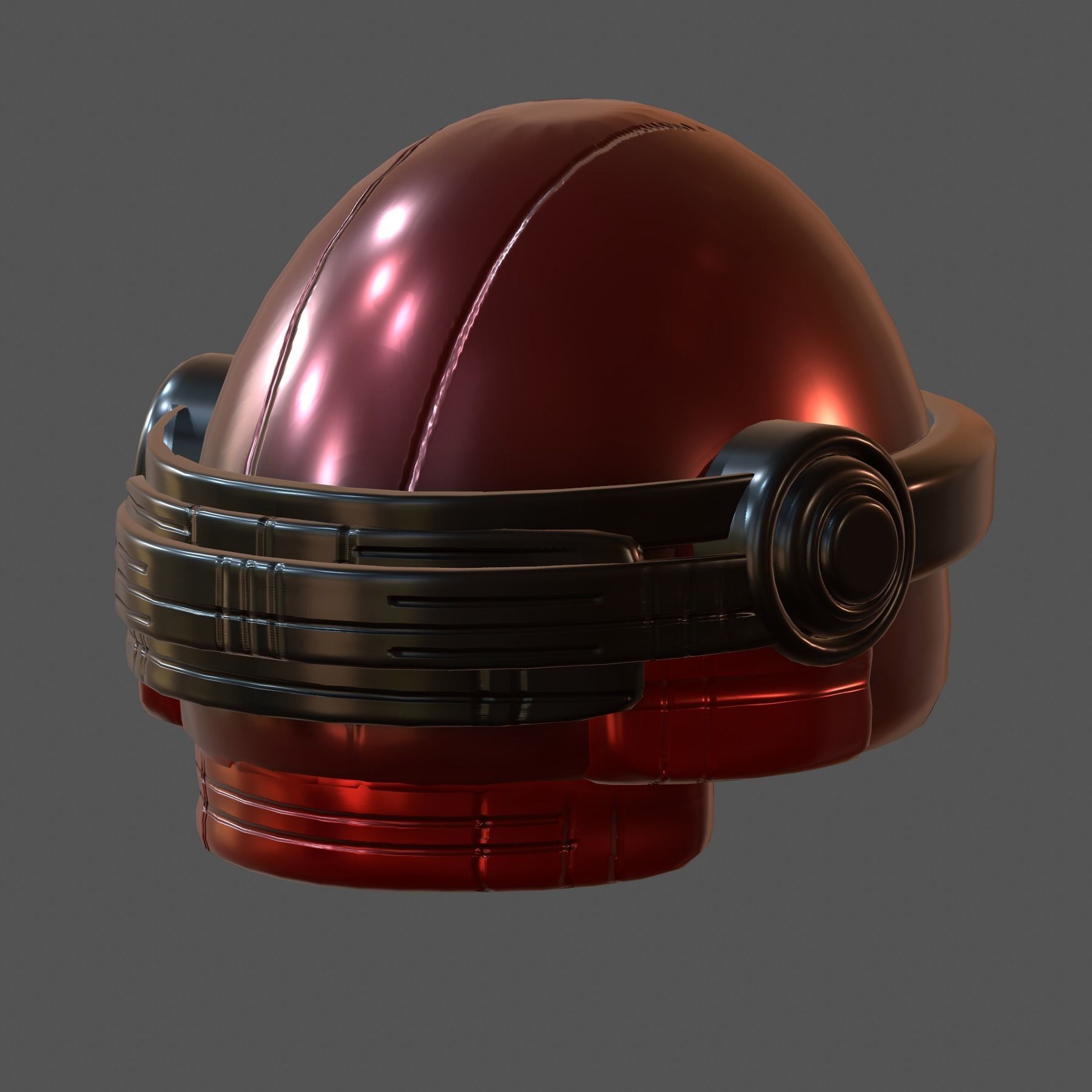 Gas mask helmet 3d model pbr scifi Low-poly  Low-poly 3D model_3