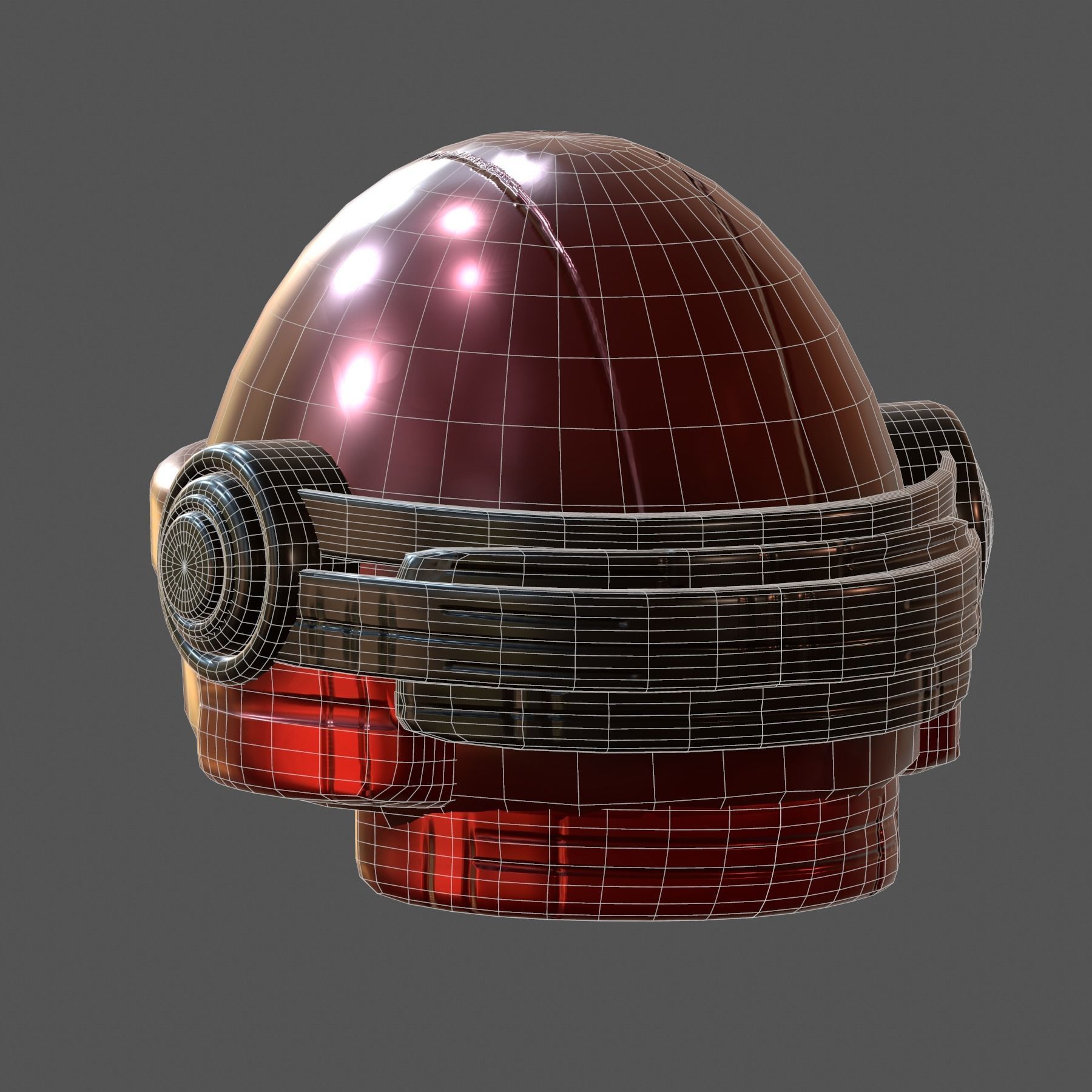 Gas mask helmet 3d model pbr scifi Low-poly  Low-poly 3D model_8