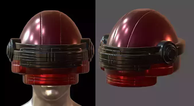 Gas mask helmet 3d model pbr scifi Low-poly  Low-poly 3D model