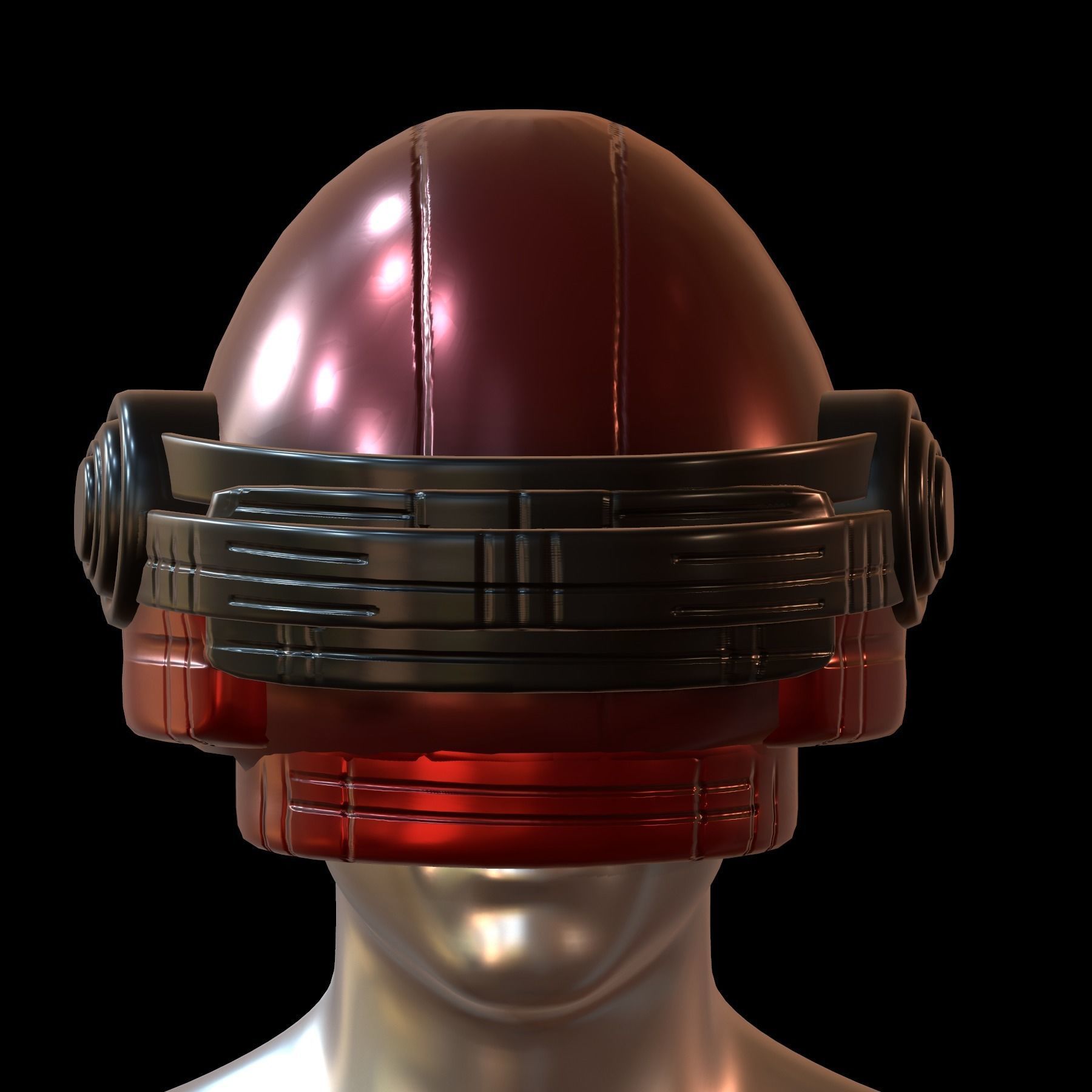 Gas mask helmet 3d model pbr scifi Low-poly  Low-poly 3D model_1