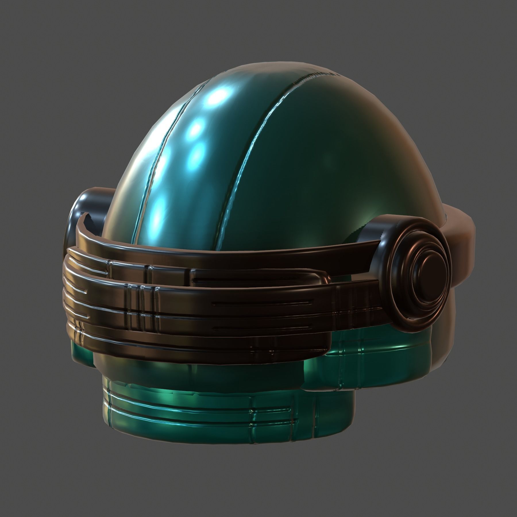Gas mask helmet 3d model scifi Low-poly Low-poly 3D model_3