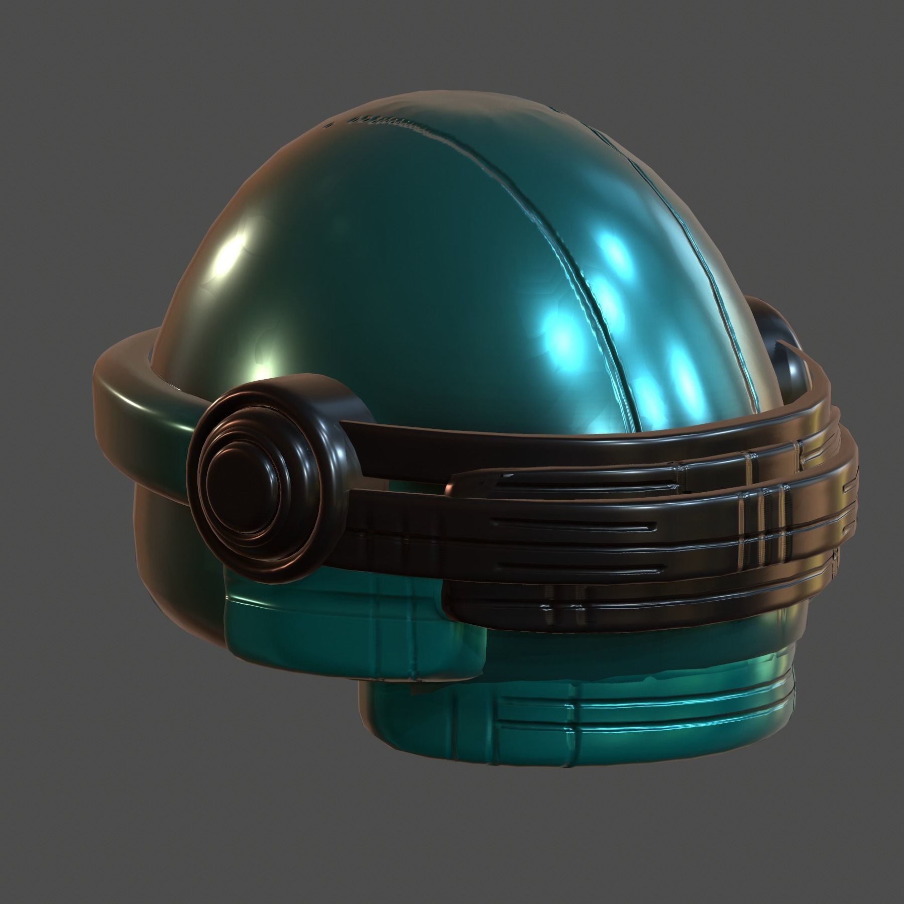 Gas mask helmet 3d model scifi Low-poly Low-poly 3D model_4