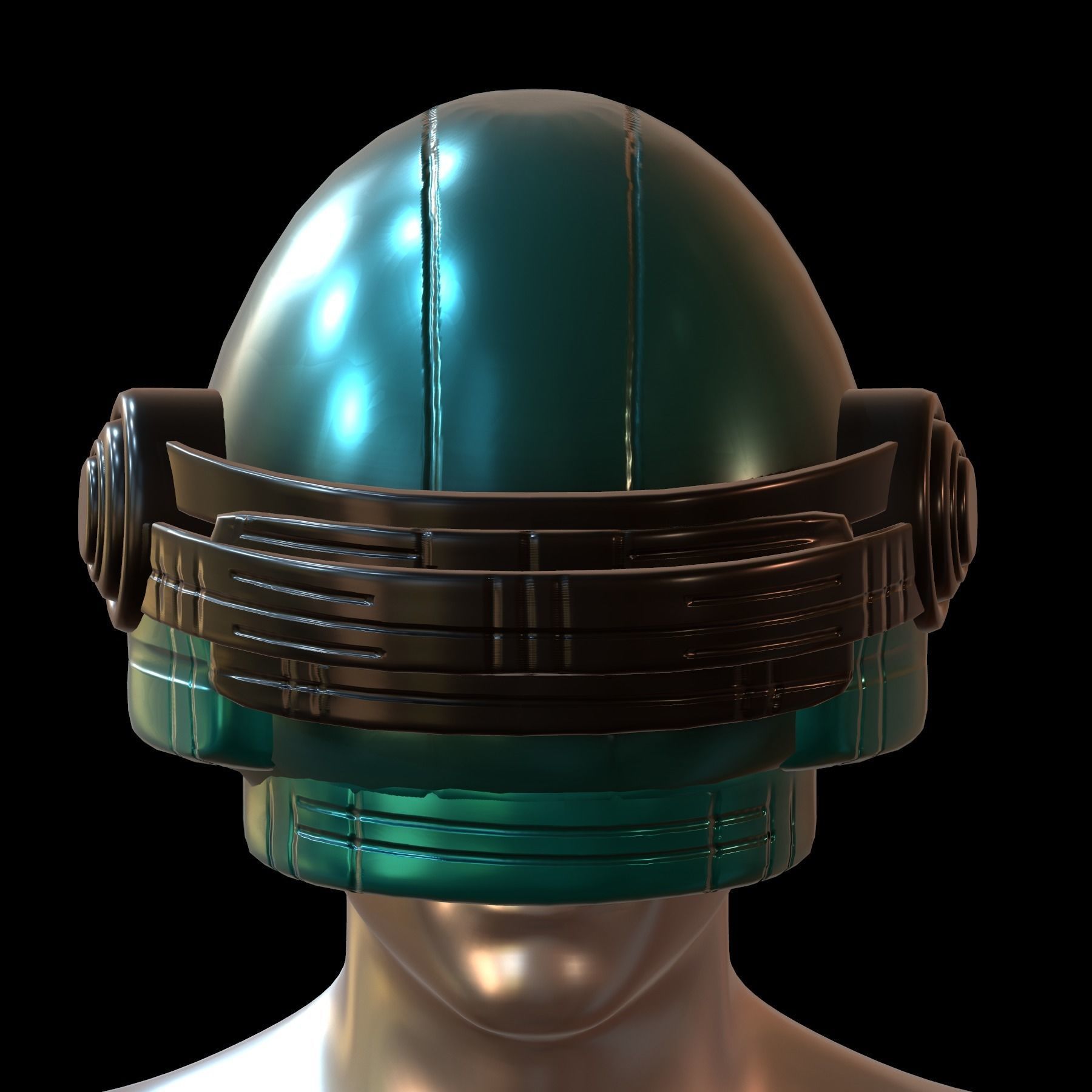 Gas mask helmet 3d model scifi Low-poly Low-poly 3D model_1