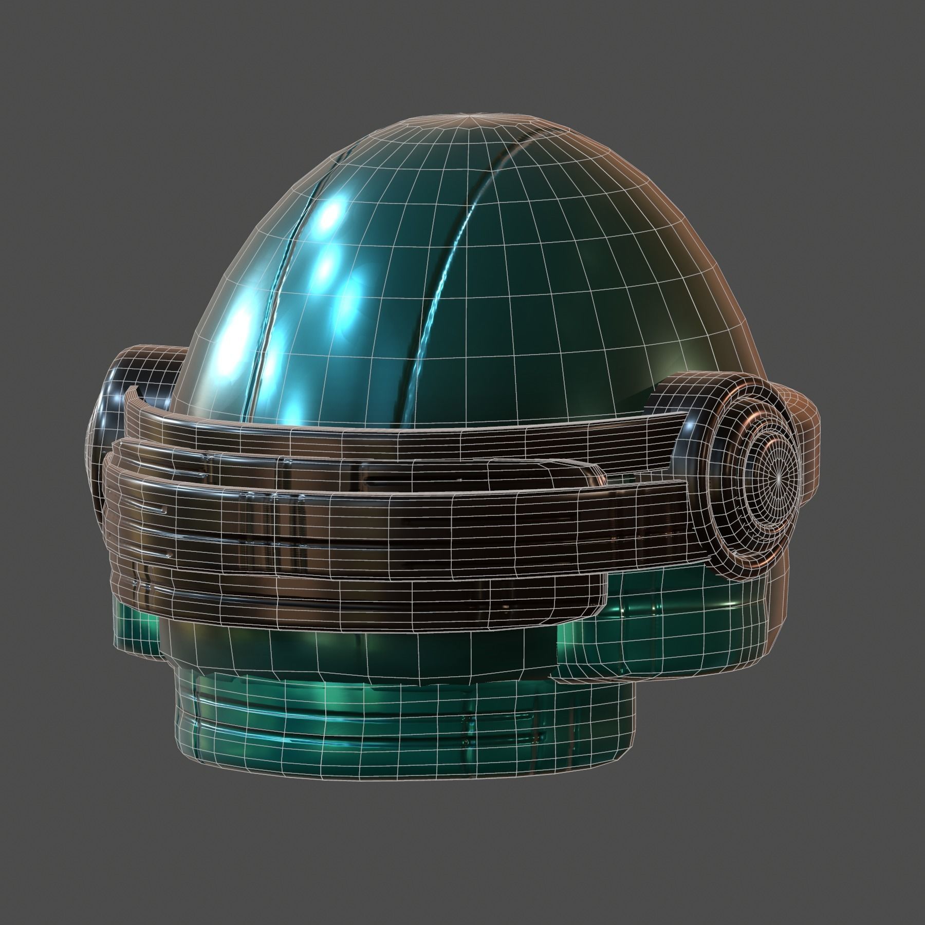 Gas mask helmet 3d model scifi Low-poly Low-poly 3D model_6