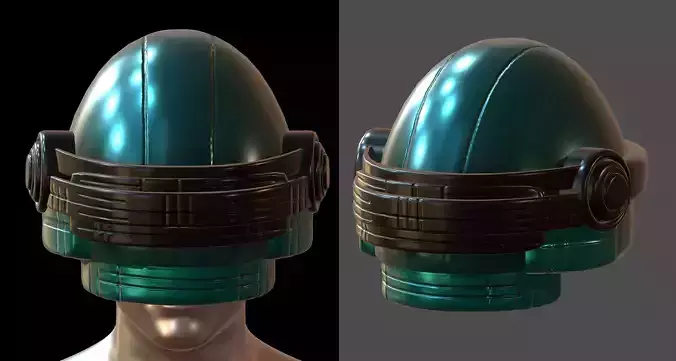 Gas mask helmet 3d model scifi Low-poly 
