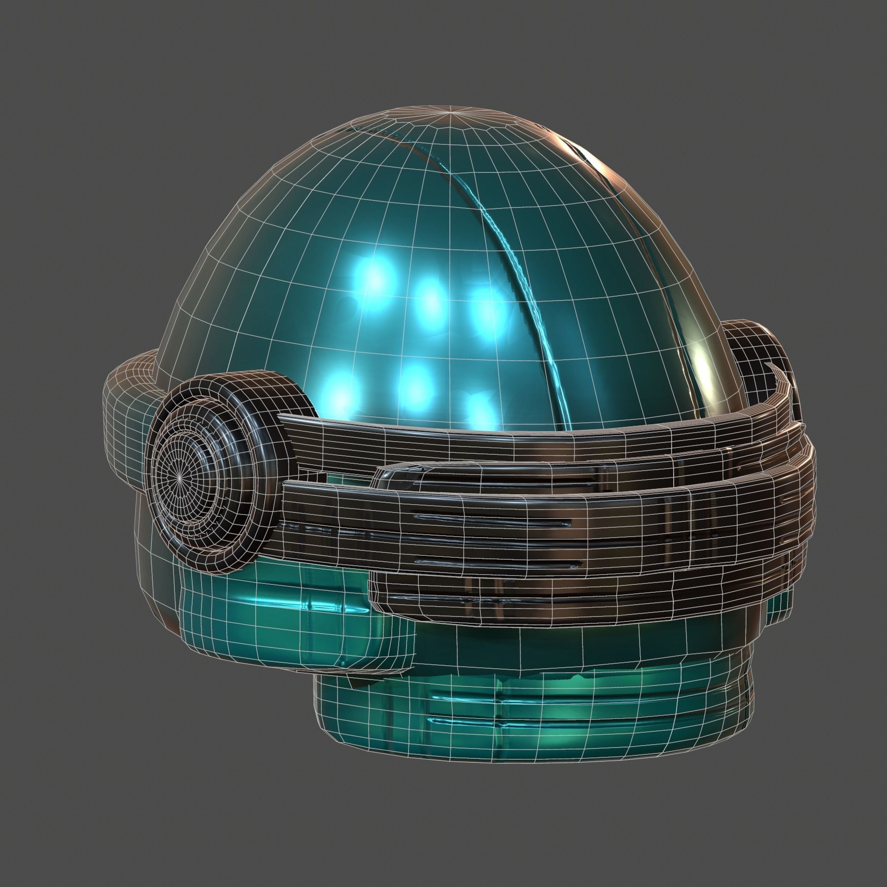 Gas mask helmet 3d model scifi Low-poly Low-poly 3D model_7