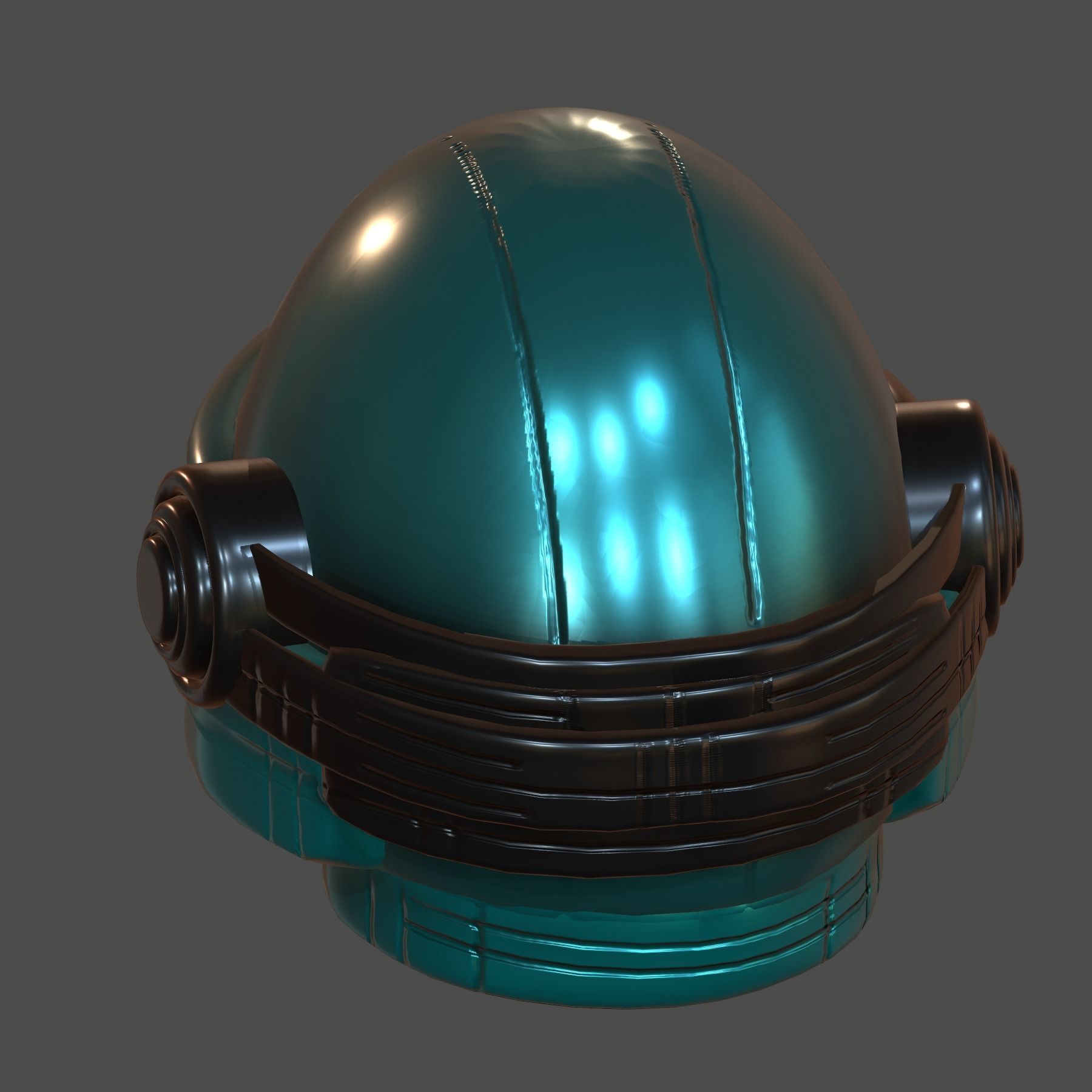 Gas mask helmet 3d model scifi Low-poly Low-poly 3D model_5
