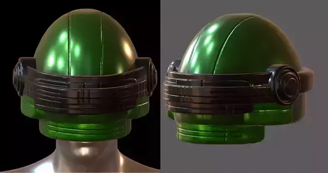 Gas mask helmet 3d model plastic scifi Low-poly 
