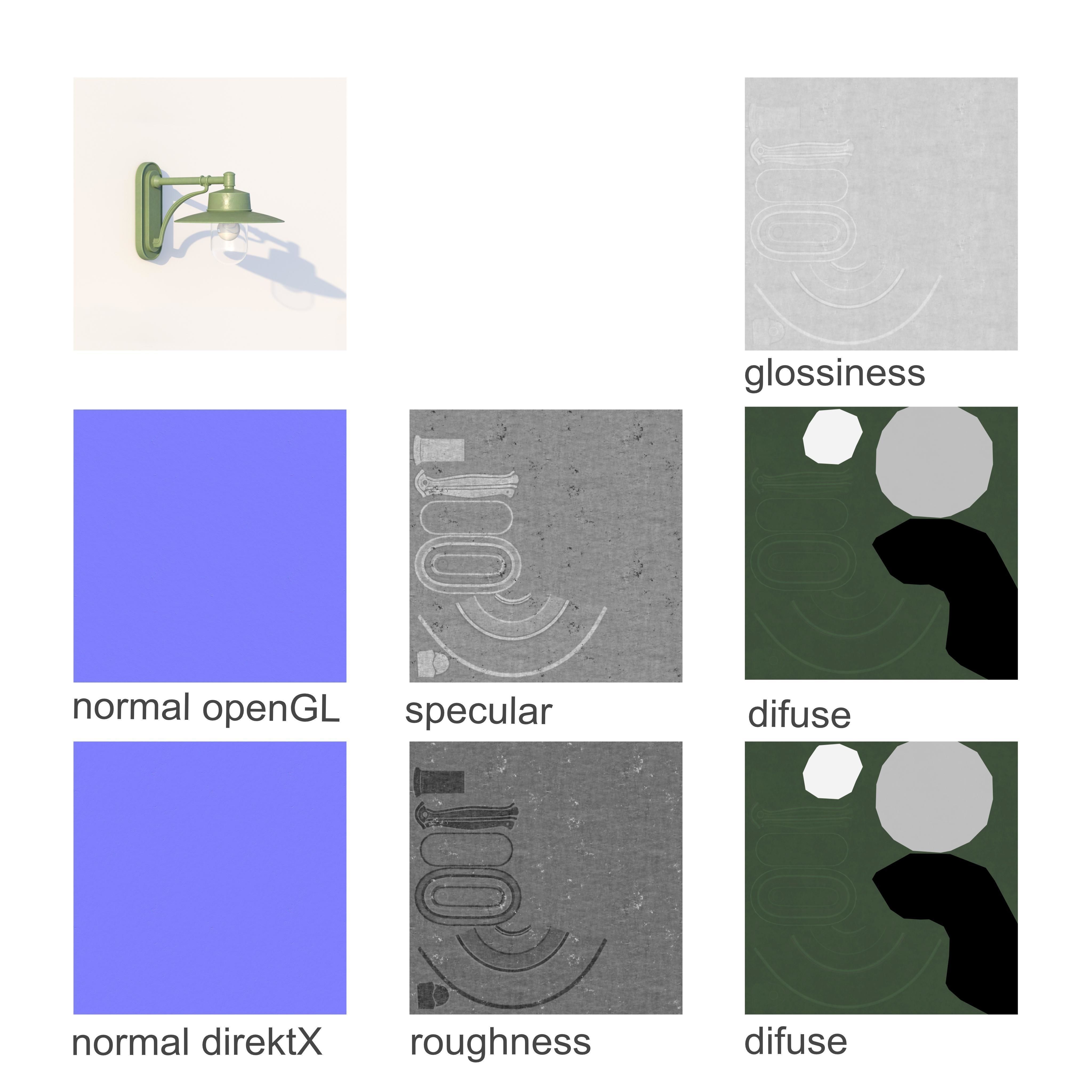 vienna public wall lamp 3D model_4