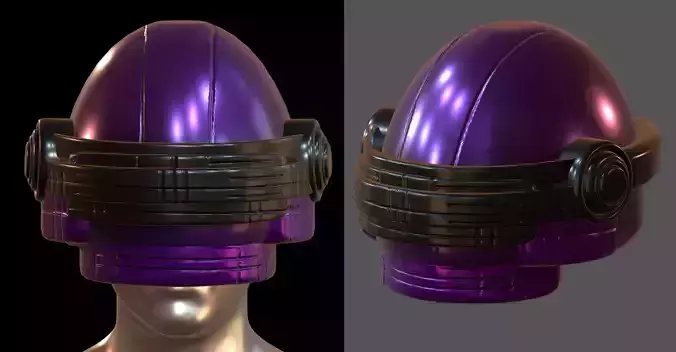 Gas mask helmet 3d model scifi Low-poly 