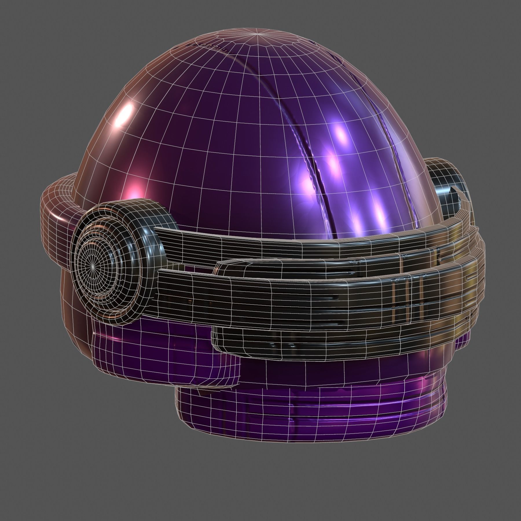 Gas mask helmet 3d model scifi Low-poly Low-poly 3D model_6