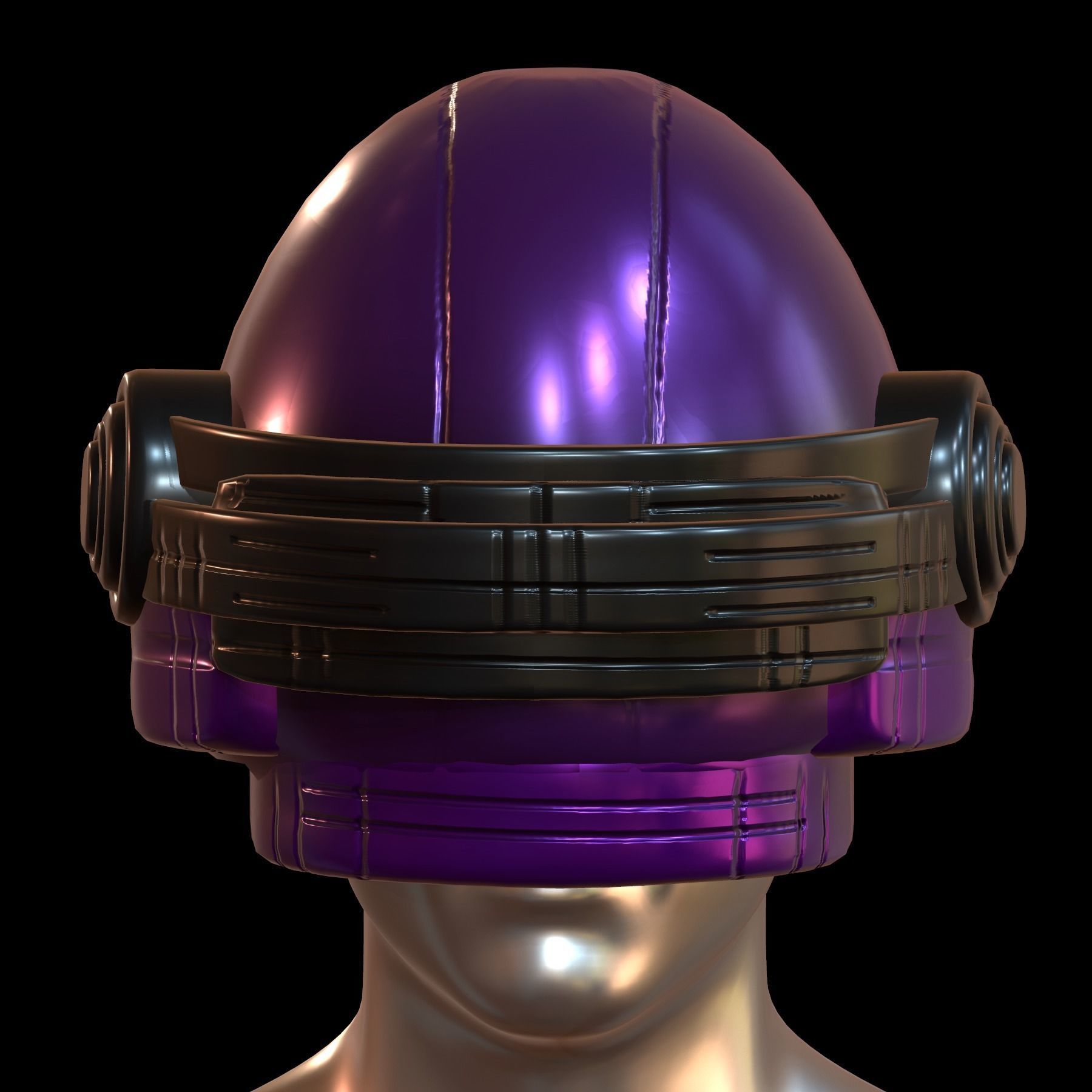 Gas mask helmet 3d model scifi Low-poly Low-poly 3D model_1