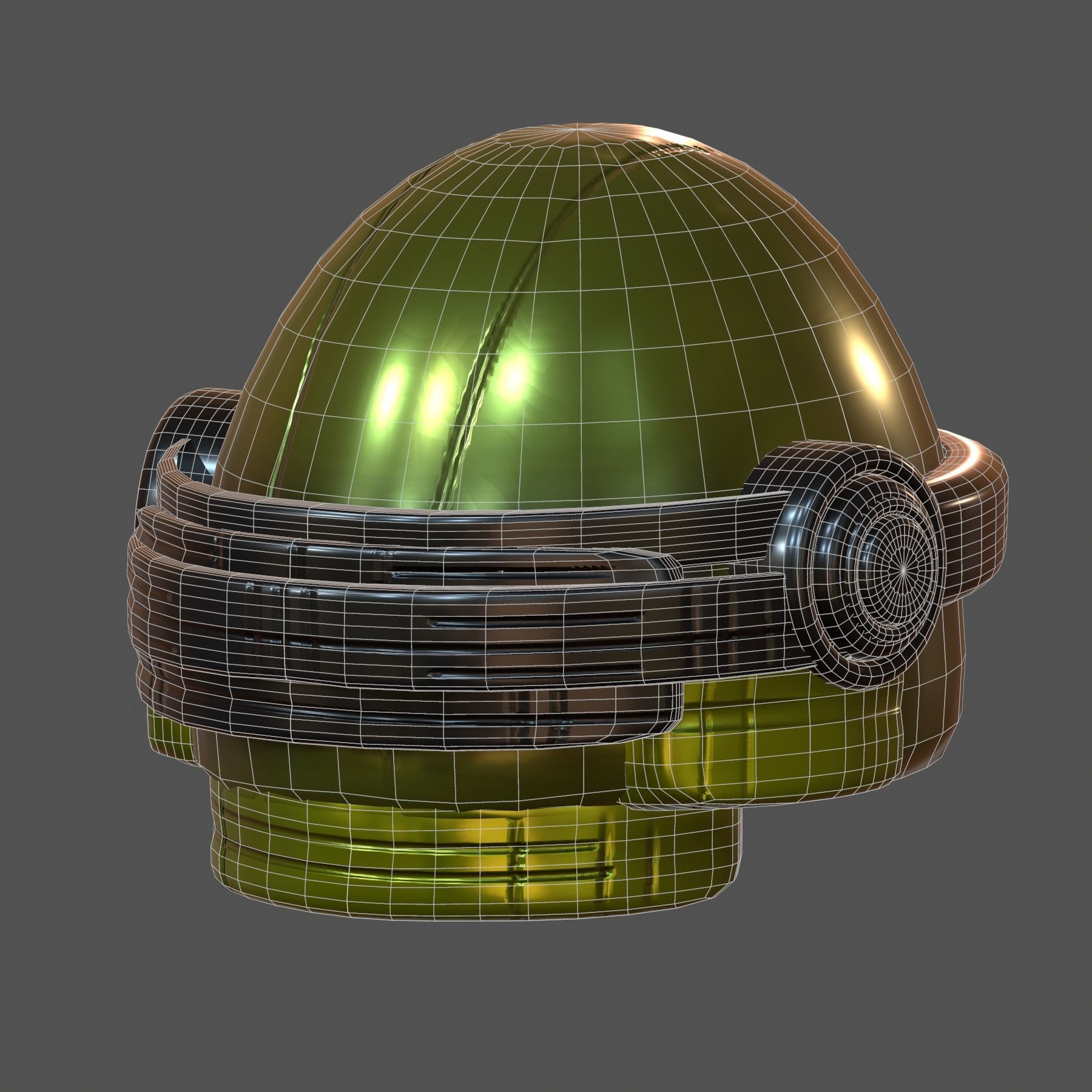 Gas mask future helmet 3d model scifi Low-poly Low-poly 3D model_6