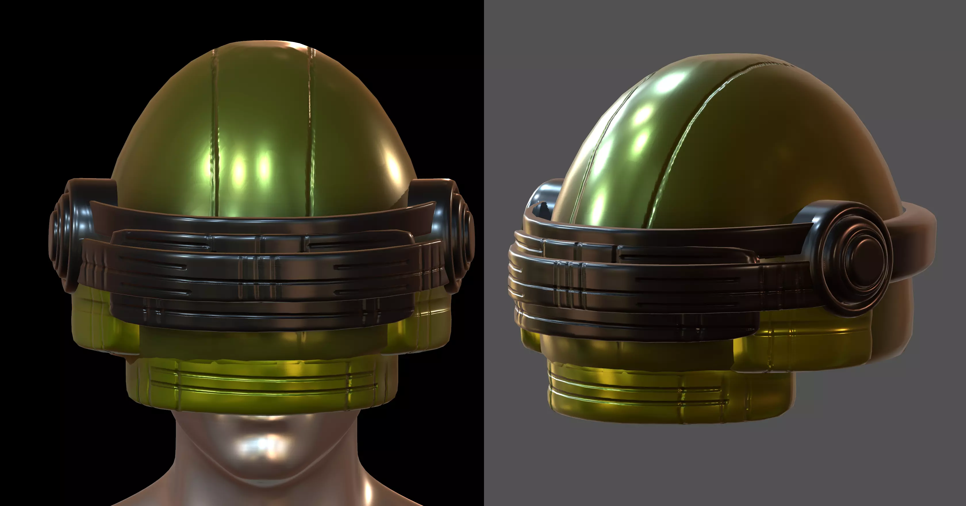 Gas mask future helmet 3d model scifi Low-poly Low-poly 3D model_0