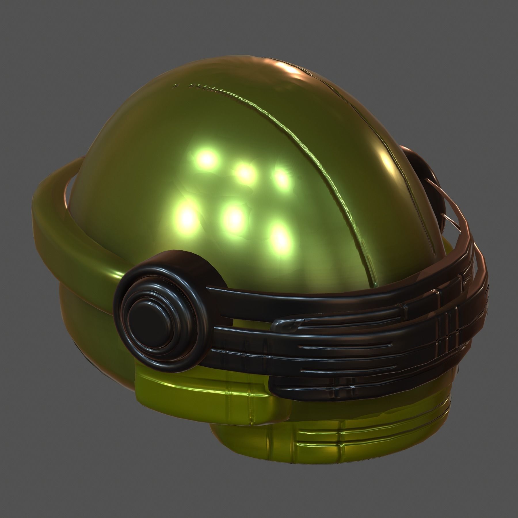 Gas mask future helmet 3d model scifi Low-poly Low-poly 3D model_4