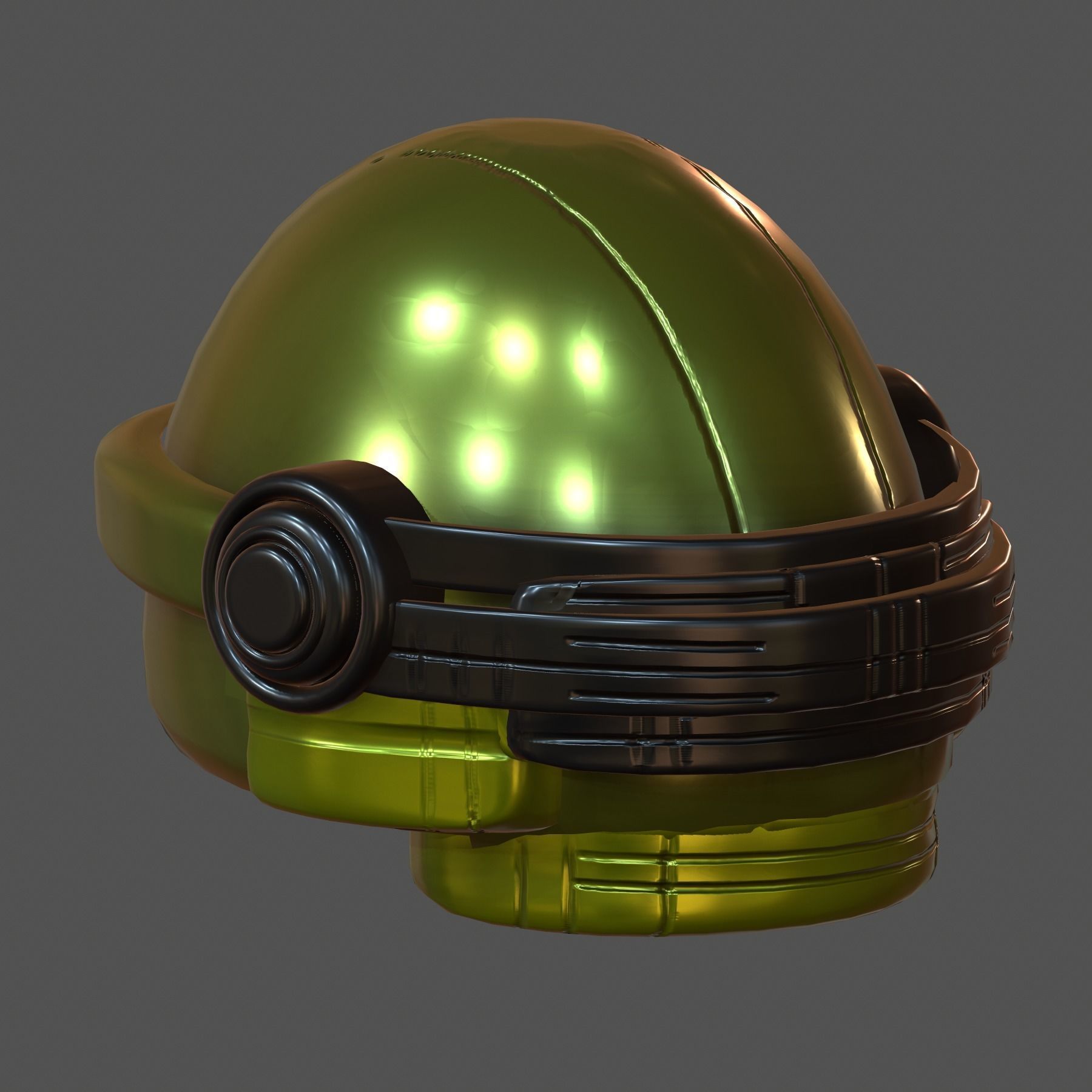 Gas mask future helmet 3d model scifi Low-poly Low-poly 3D model_3