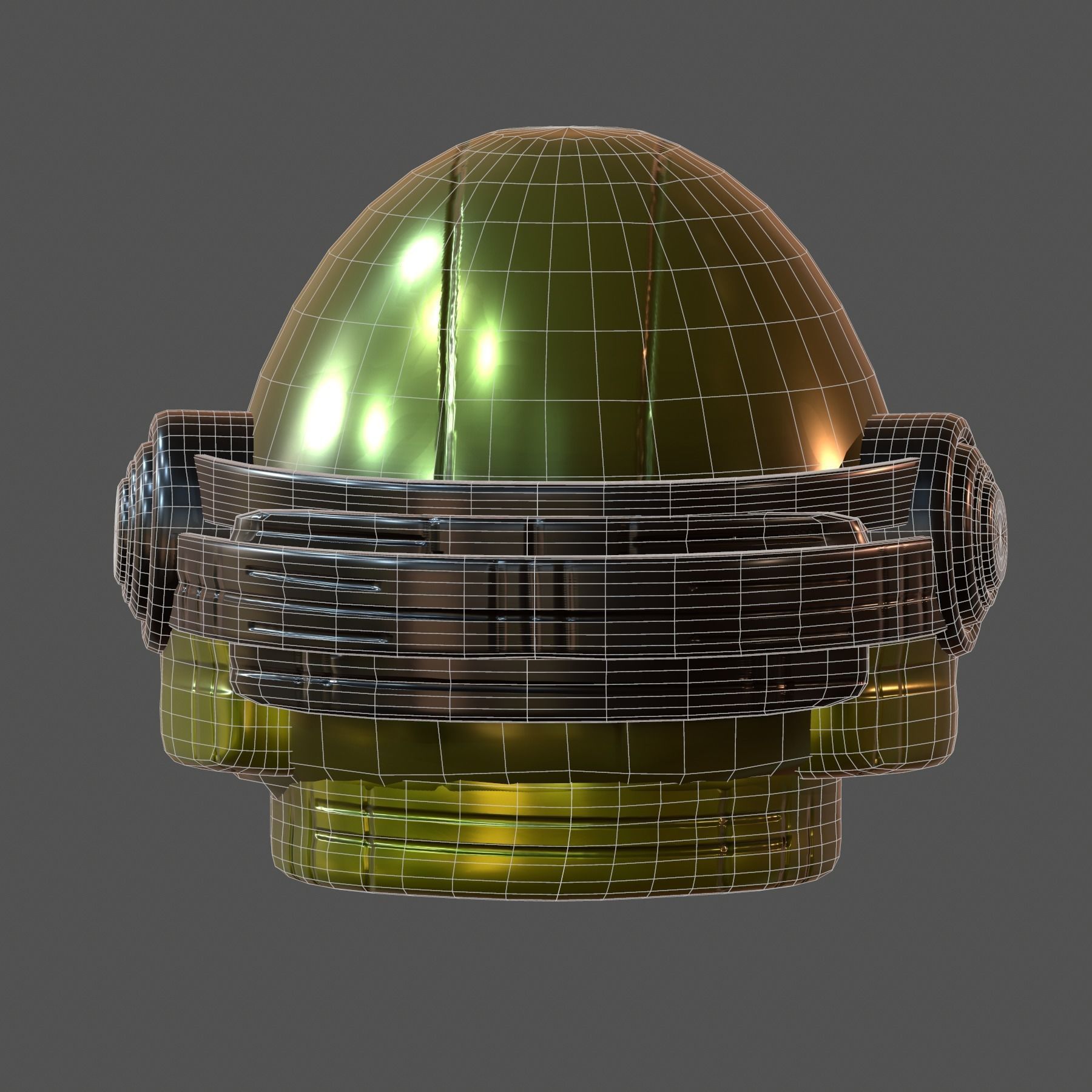 Gas mask future helmet 3d model scifi Low-poly Low-poly 3D model_5