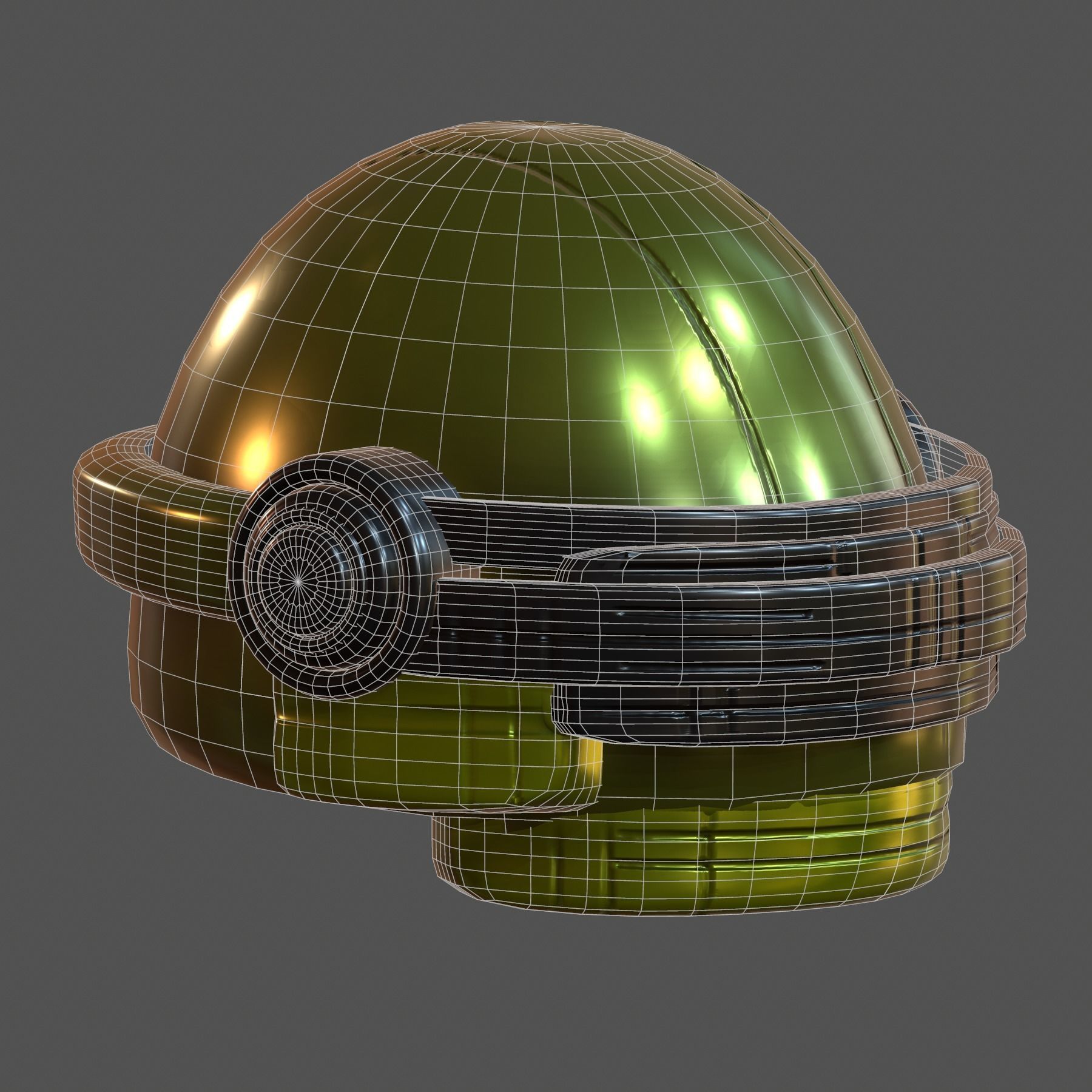 Gas mask future helmet 3d model scifi Low-poly Low-poly 3D model_7