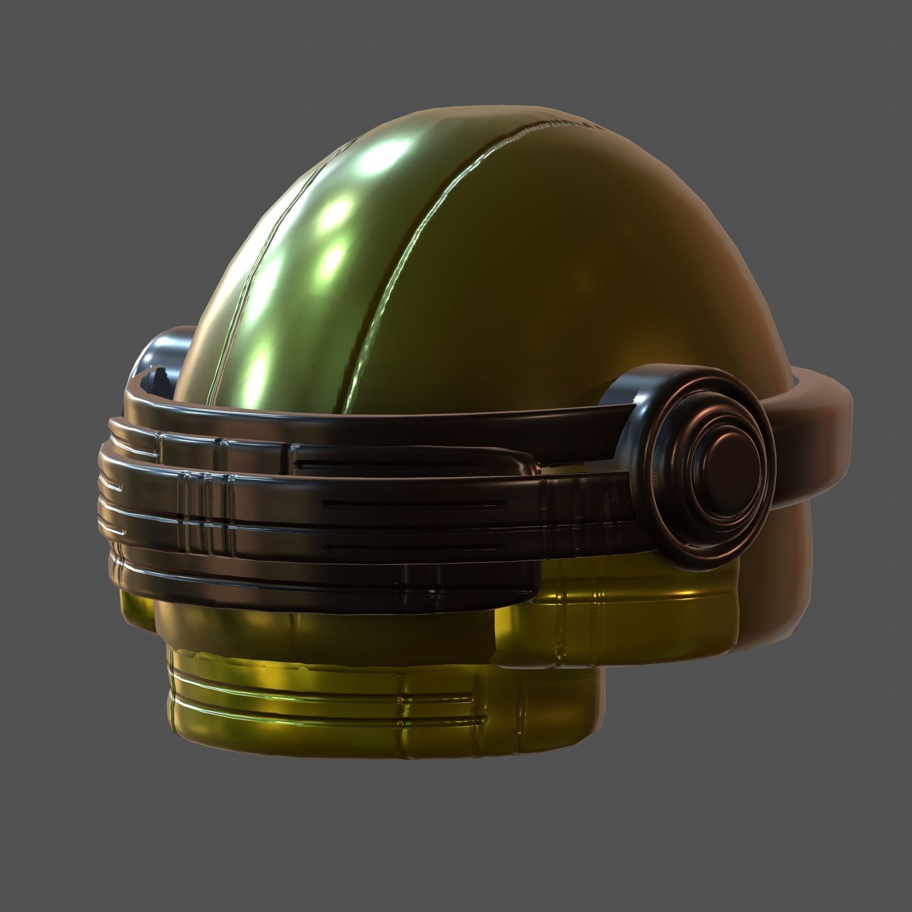 Gas mask future helmet 3d model scifi Low-poly Low-poly 3D model_2