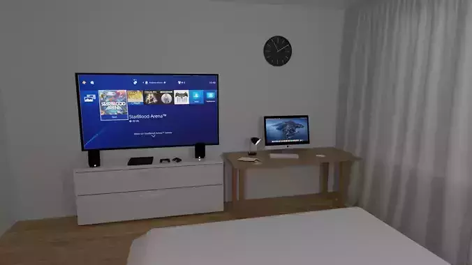  Room and interior with playstation and imac