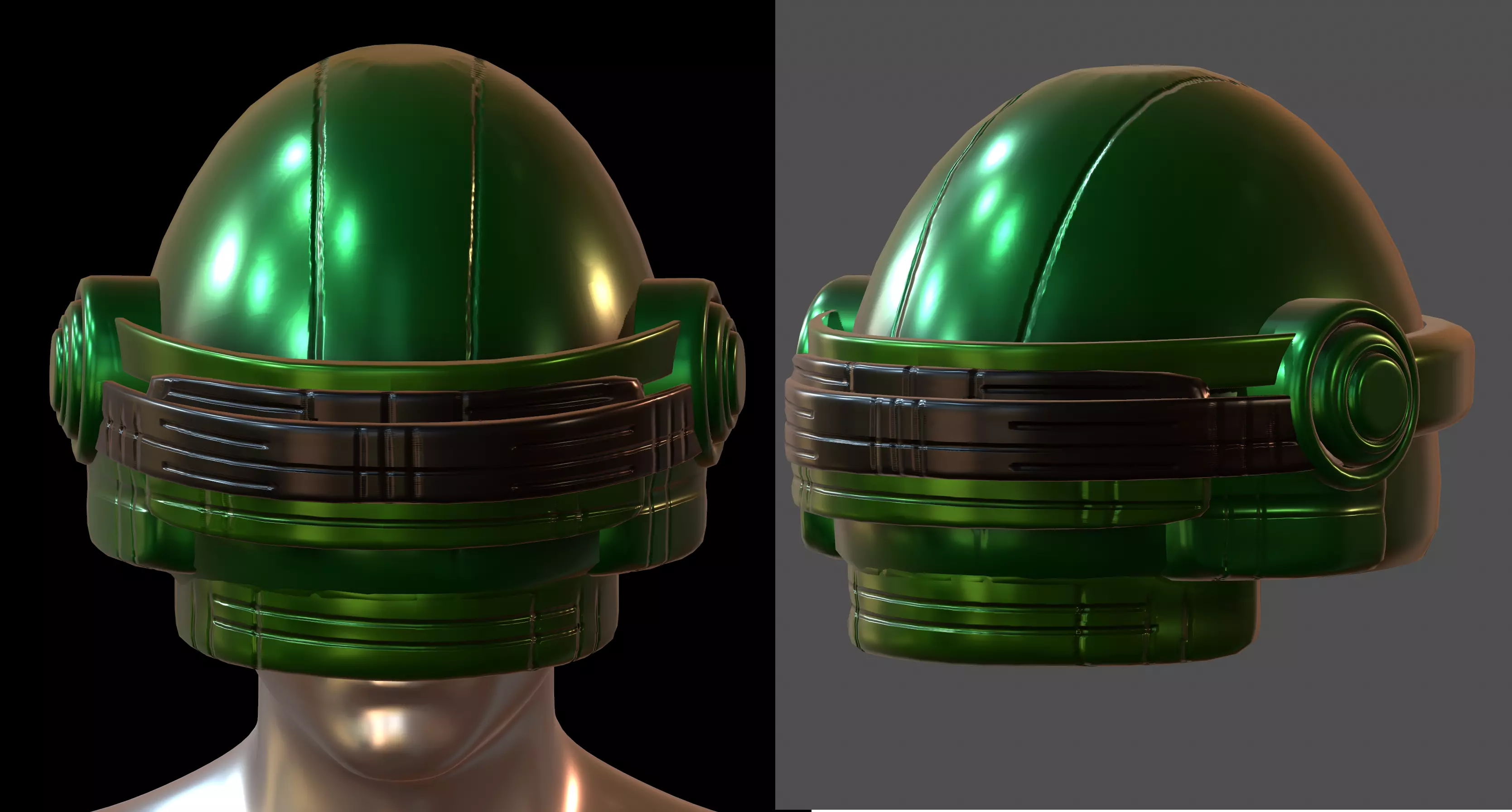 Gas mask helmet 3d model scifi futuristic Low-poly Low-poly 3D model_0