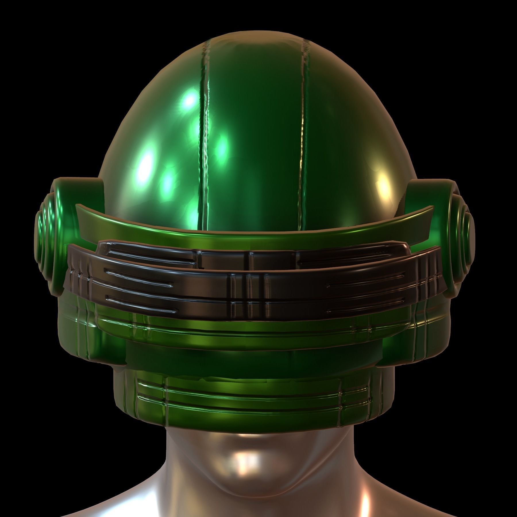 Gas mask helmet 3d model scifi futuristic Low-poly Low-poly 3D model_1