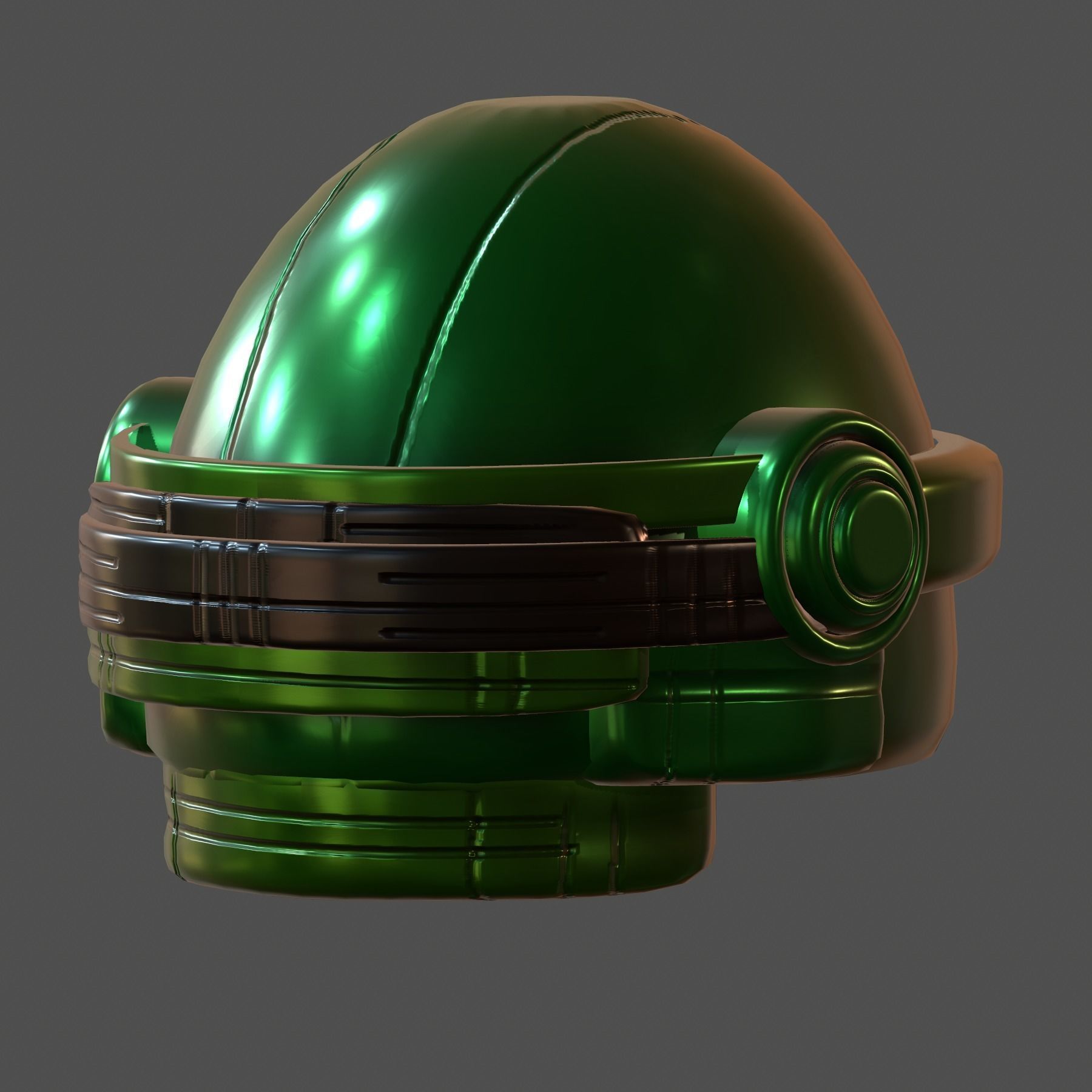 Gas mask helmet 3d model scifi futuristic Low-poly Low-poly 3D model_3
