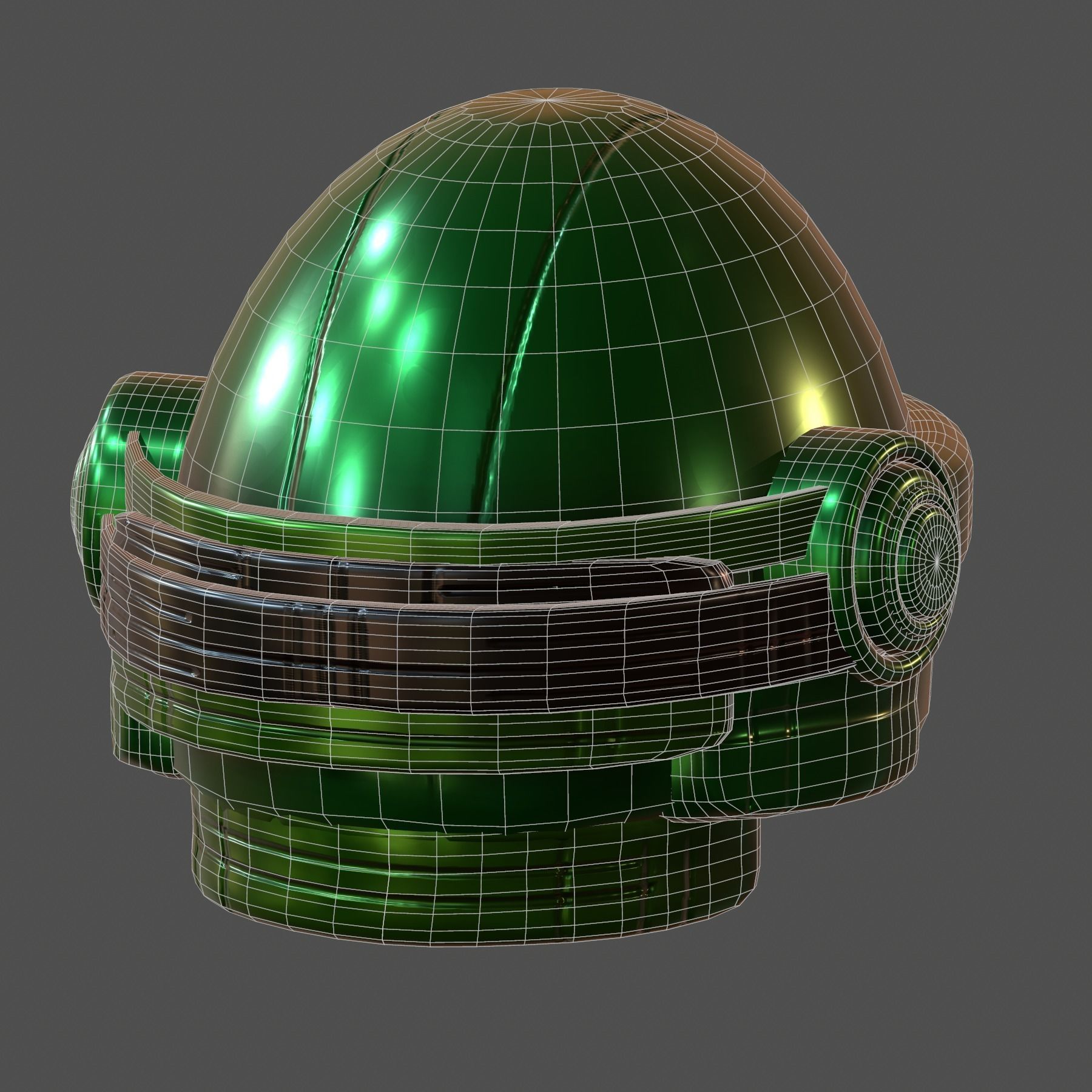 Gas mask helmet 3d model scifi futuristic Low-poly Low-poly 3D model_7