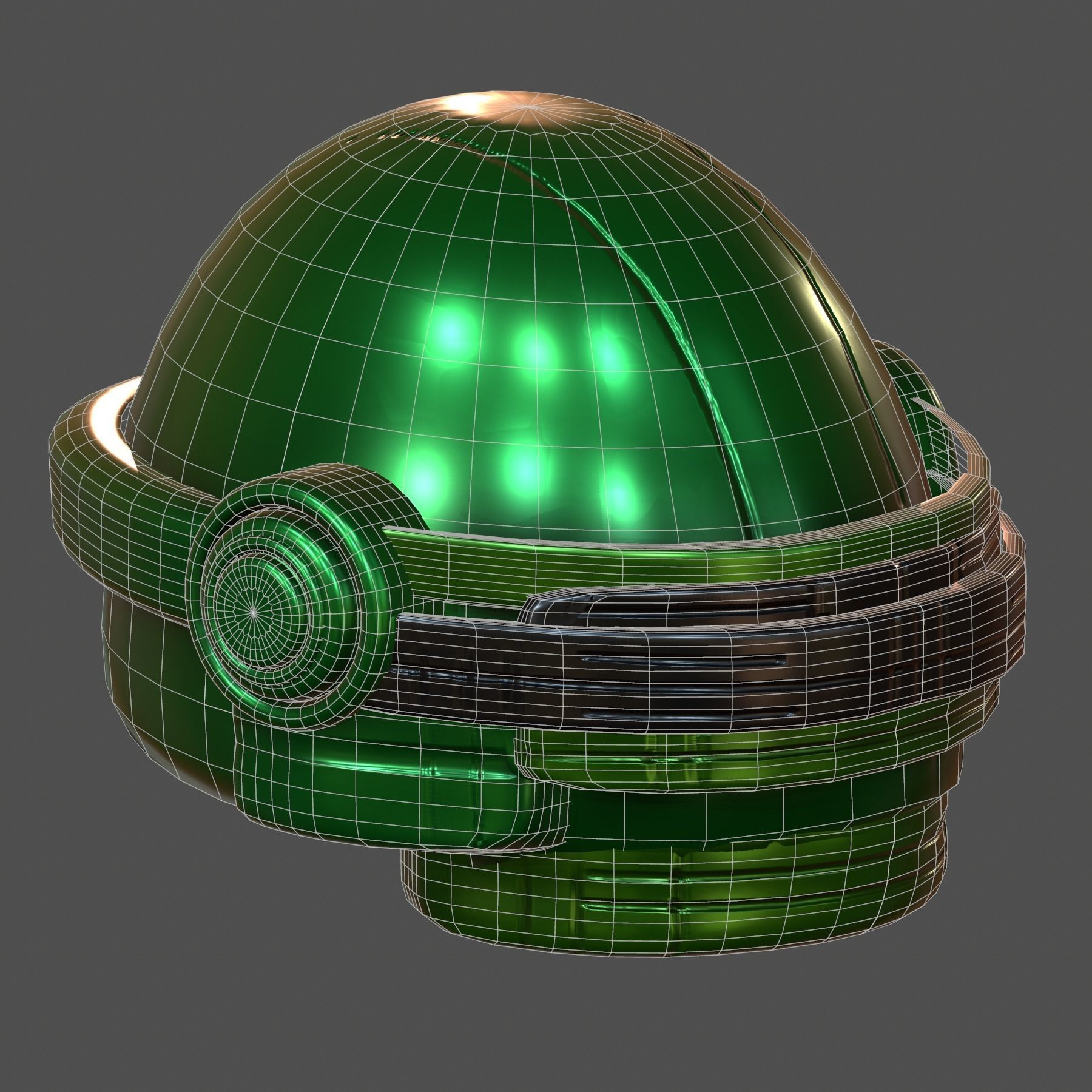 Gas mask helmet 3d model scifi futuristic Low-poly Low-poly 3D model_8